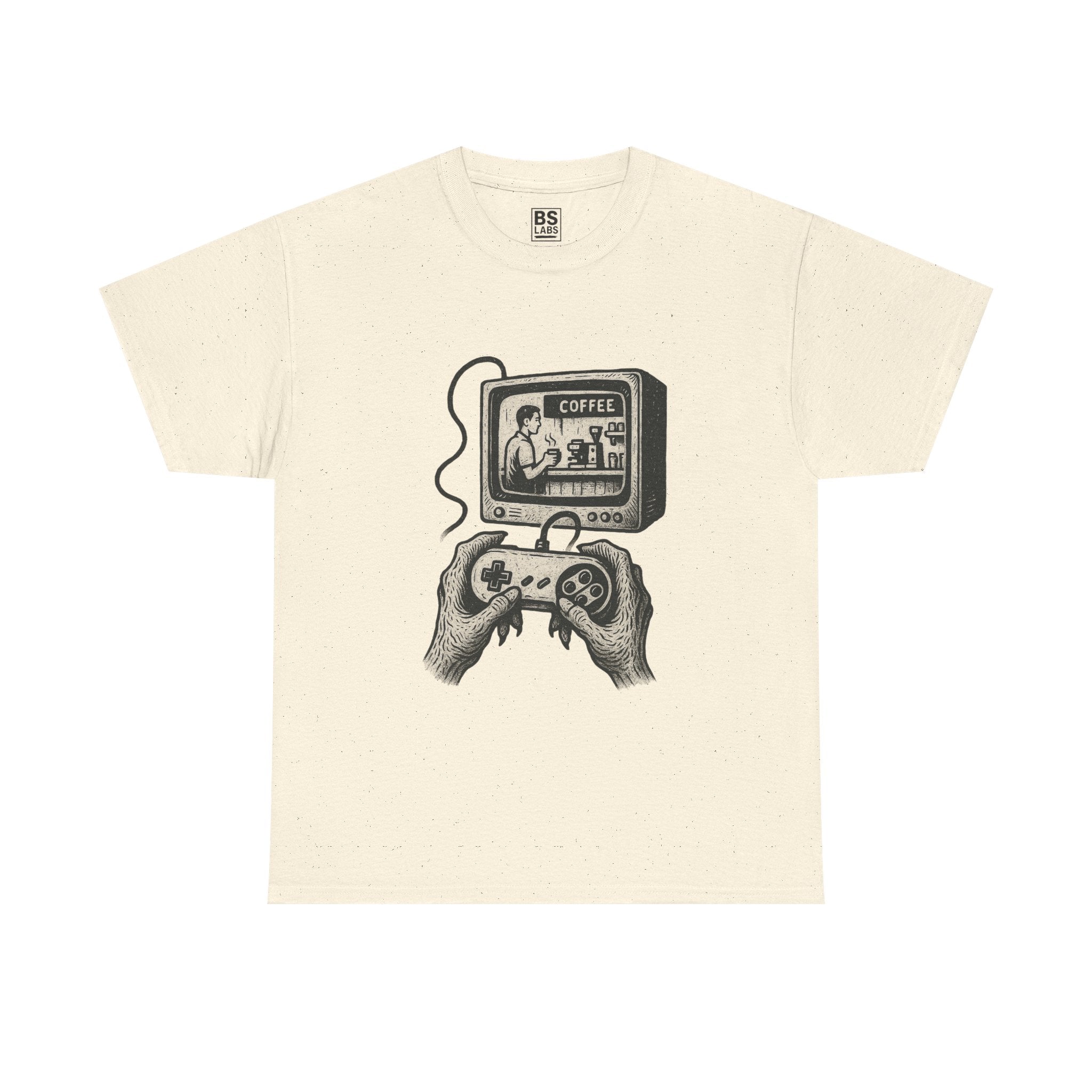 Grunge Alien Tee, Retro Video Game Controller Shirt, Indie Punk Coffee T-Shirt, Vintage CRT Television Top, Unisex Graphic Tee, Hipster Tee