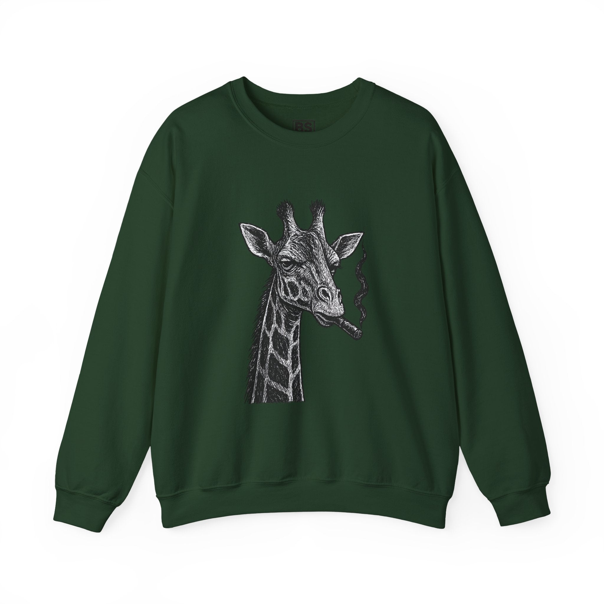 Cool Giraffe Smoking Sweatshirt, Trendy Animal Lover Gift, Unisex Crewneck, Chill Vibe, Casual Wear