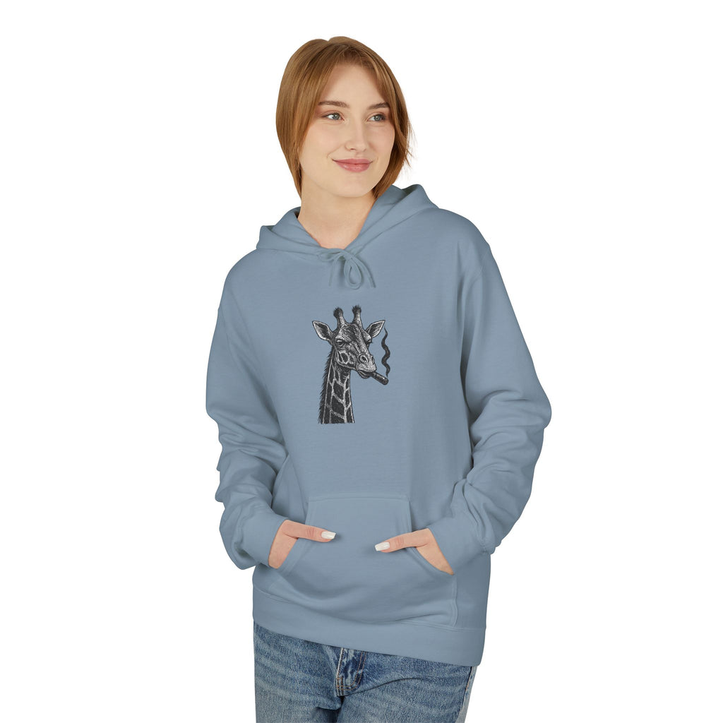 Giraffe Love Hoodie, Animal Enthusiasts Gift, Cozy Fleece Fall Fashion, Nature Lovers, Unique Grunge Style, Soft Sweatshirt,
