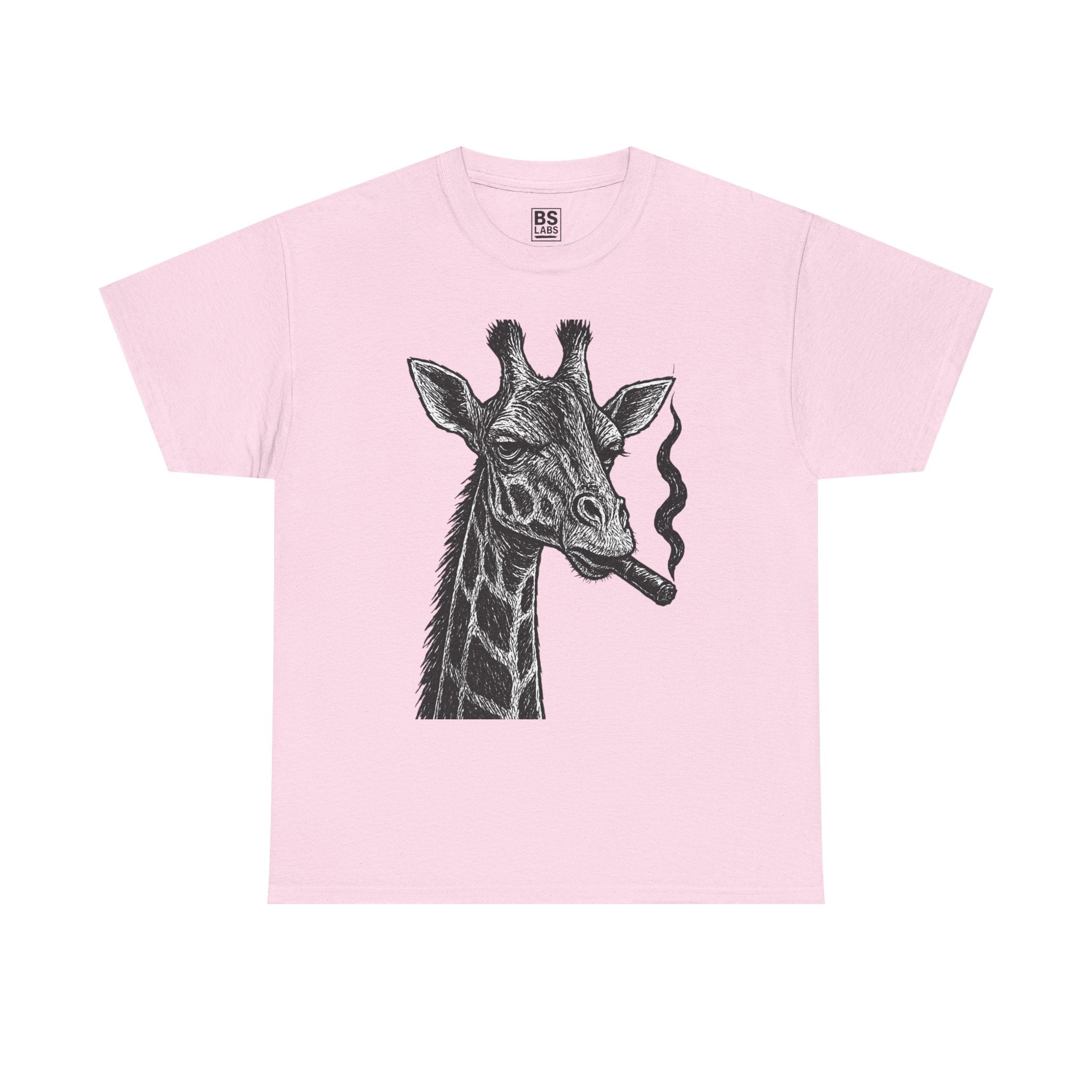 Giraffe Smoking Graphic Tee, Animal Lover Gift, Casual Cotton T-Shirt, Unique Graphic Shirt, Quirky Tee for Any Occasion, Fun Tee