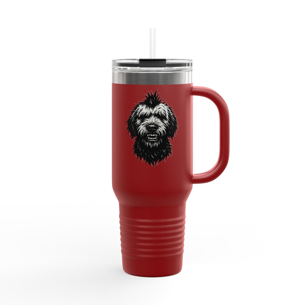 Punk Rock Goldendoodle Insulated Travel Mug, 40oz - Funny Dog Lover Gift for On-the-Go, Stainless Steel Tumbler, Cute Puppy Coffee Cup,