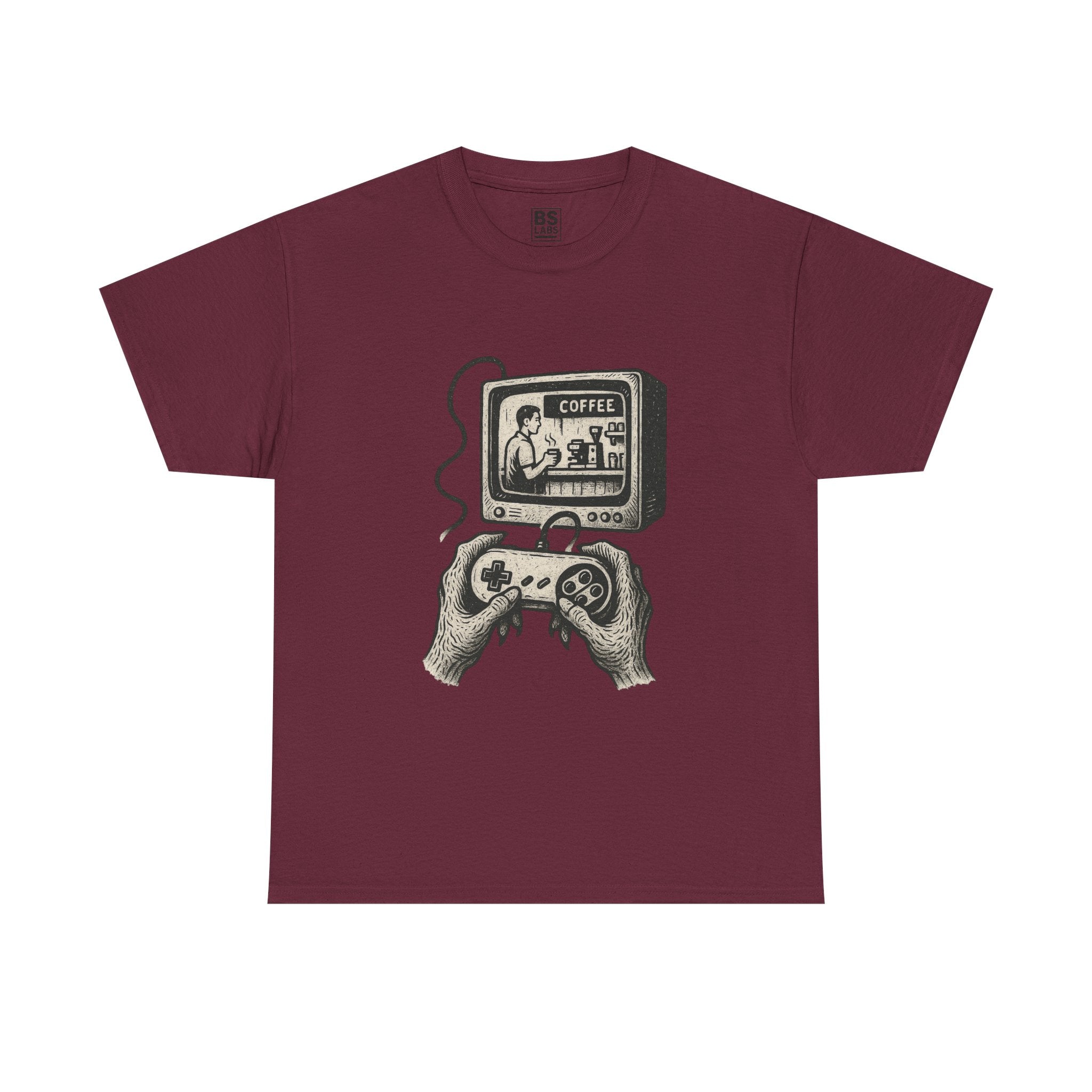 Grunge Alien Tee, Retro Video Game Controller Shirt, Indie Punk Coffee T-Shirt, Vintage CRT Television Top, Unisex Graphic Tee, Hipster Tee