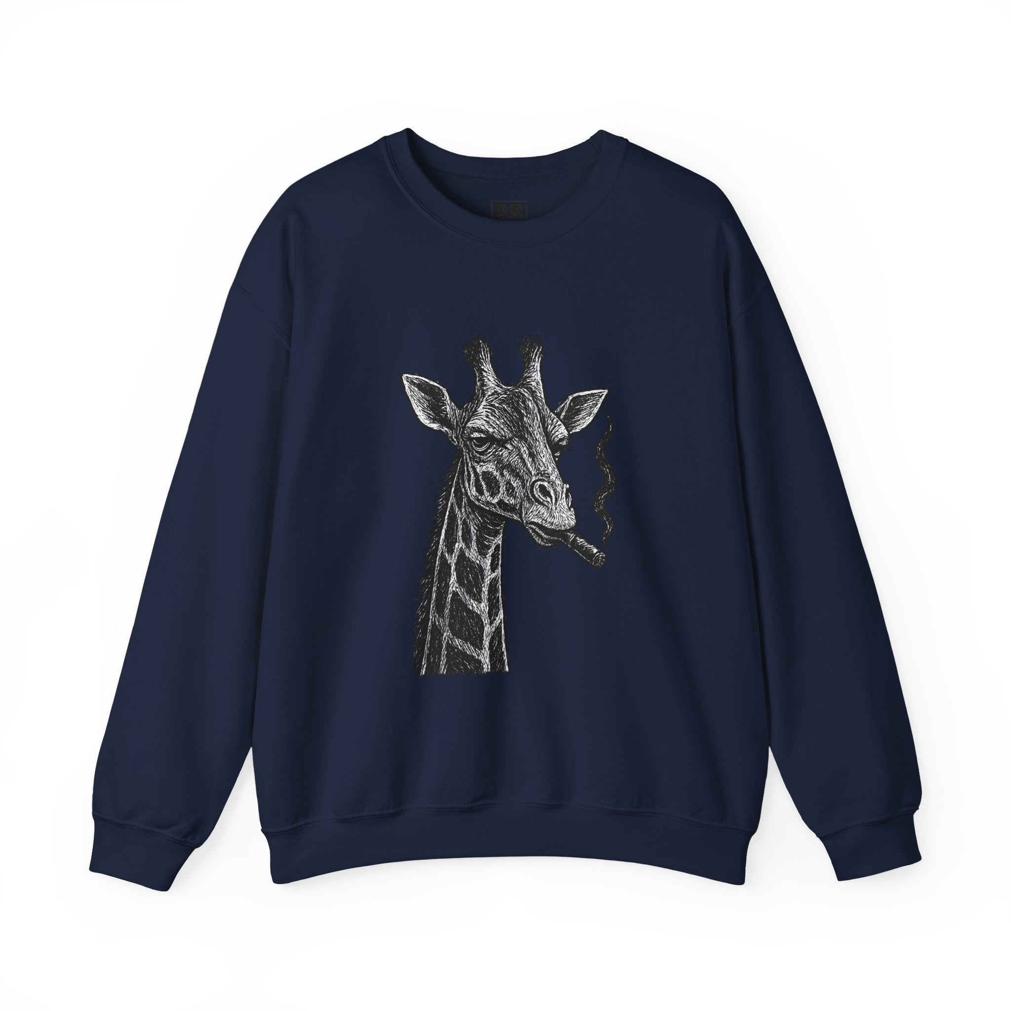 Cool Giraffe Smoking Sweatshirt, Trendy Animal Lover Gift, Unisex Crewneck, Chill Vibe, Casual Wear