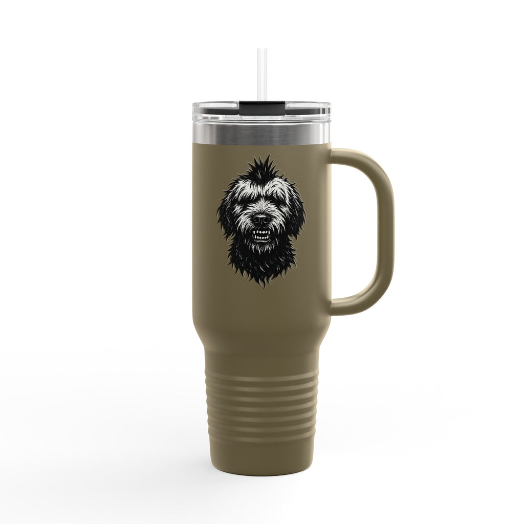 Punk Rock Goldendoodle Insulated Travel Mug, 40oz - Funny Dog Lover Gift for On-the-Go, Stainless Steel Tumbler, Cute Puppy Coffee Cup,