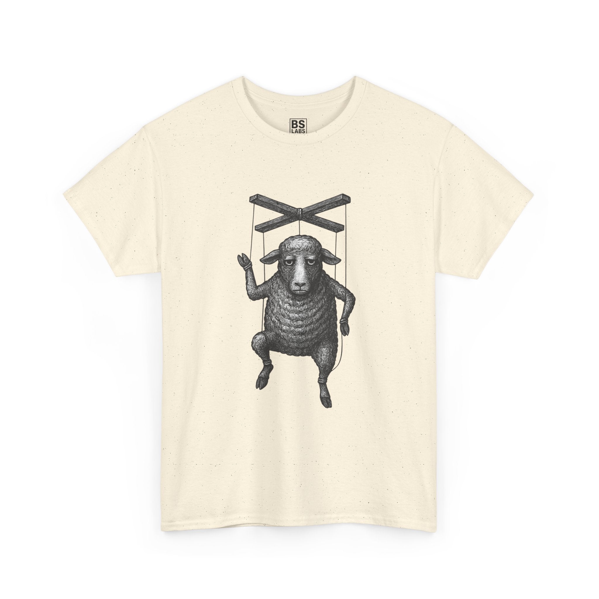 Slumped Sheep Unisex Tee, Quiet Defiance Graphic T-Shirt, Heavy Cotton Shirt for Rebels, Linocut Print Tee, Raw Ink Texture Shirt,