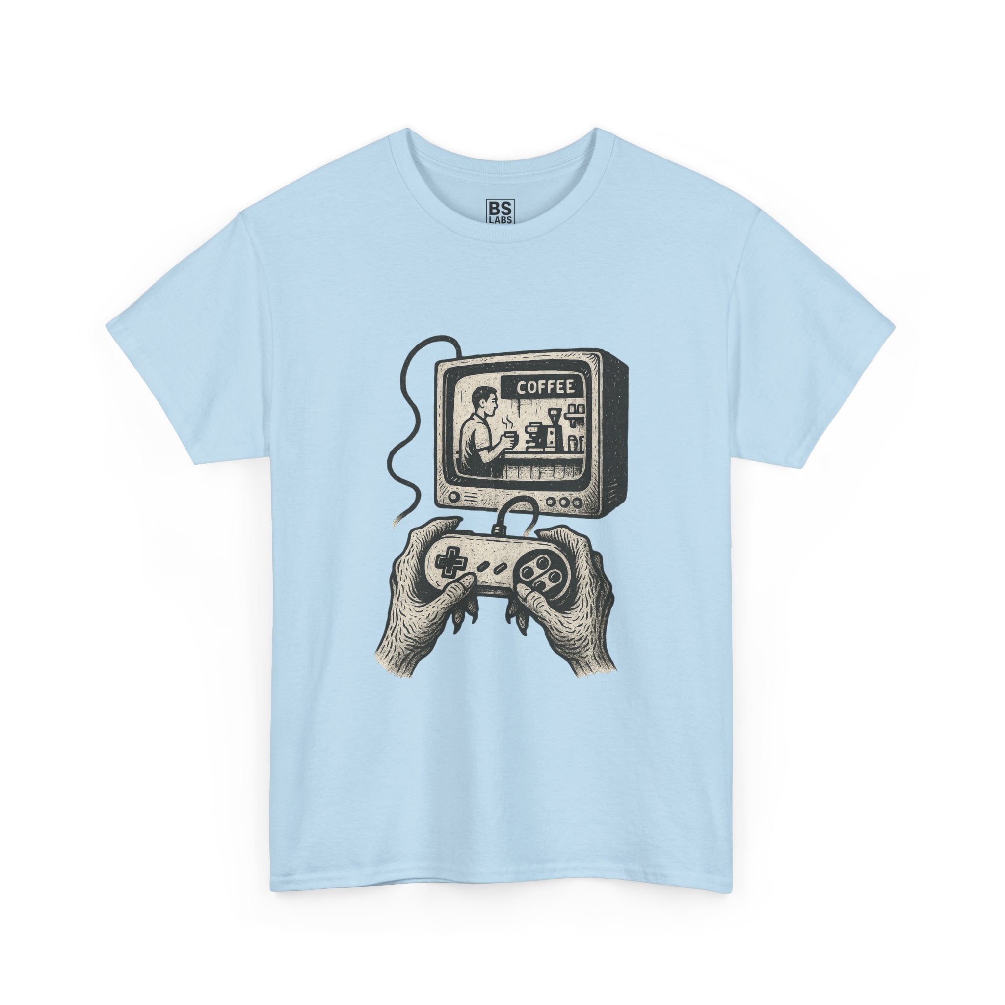 Grunge Alien Tee, Retro Video Game Controller Shirt, Indie Punk Coffee T-Shirt, Vintage CRT Television Top, Unisex Graphic Tee, Hipster Tee