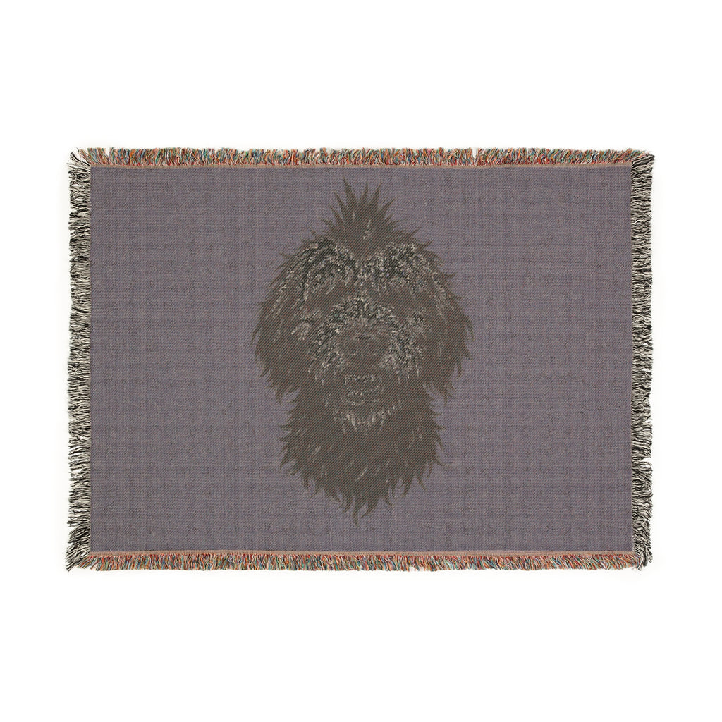 Cozy Pet Lover's Woven Blanket | Dog Illustration Throw | Gift for Dog Owners, Home Decor, Pet Themed Decor, Snuggling Up, Animal Lover Gift