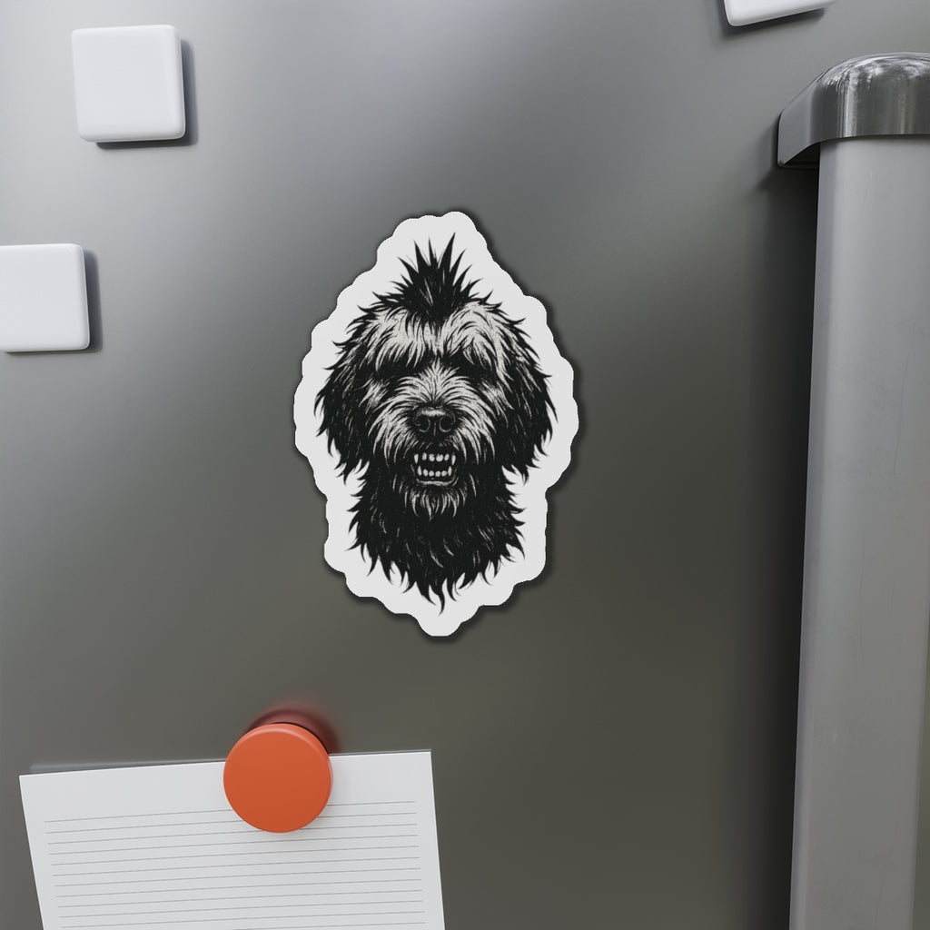 Punk Rock Goldendoodle Die-Cut Magnets, Refrigerator Decor, Fridge Magnets, Cute Dog Gift, Magnet Set