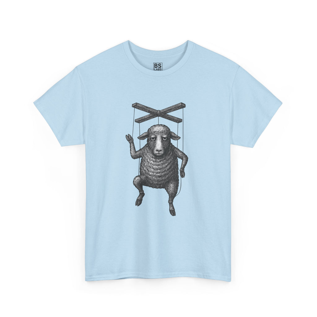 Slumped Sheep Unisex Tee, Quiet Defiance Graphic T-Shirt, Heavy Cotton Shirt for Rebels, Linocut Print Tee, Raw Ink Texture Shirt,