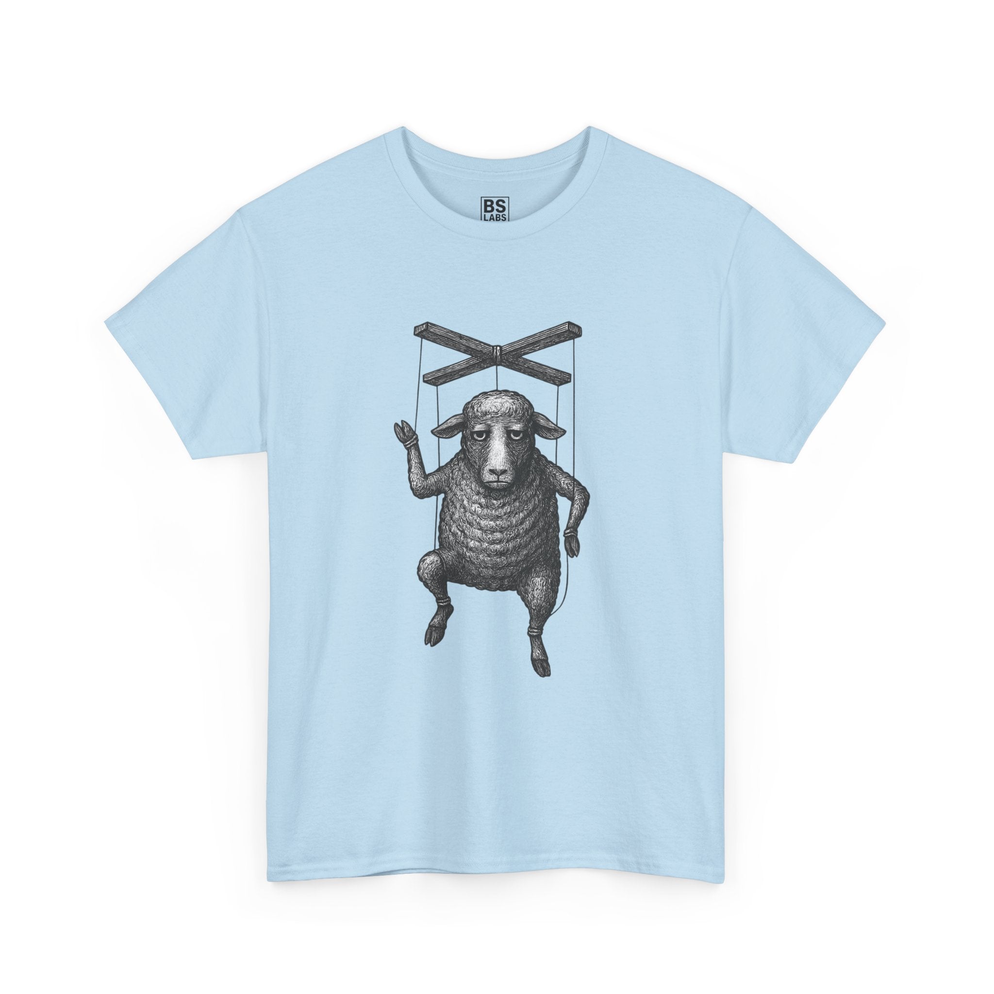 Slumped Sheep Unisex Tee, Quiet Defiance Graphic T-Shirt, Heavy Cotton Shirt for Rebels, Linocut Print Tee, Raw Ink Texture Shirt,