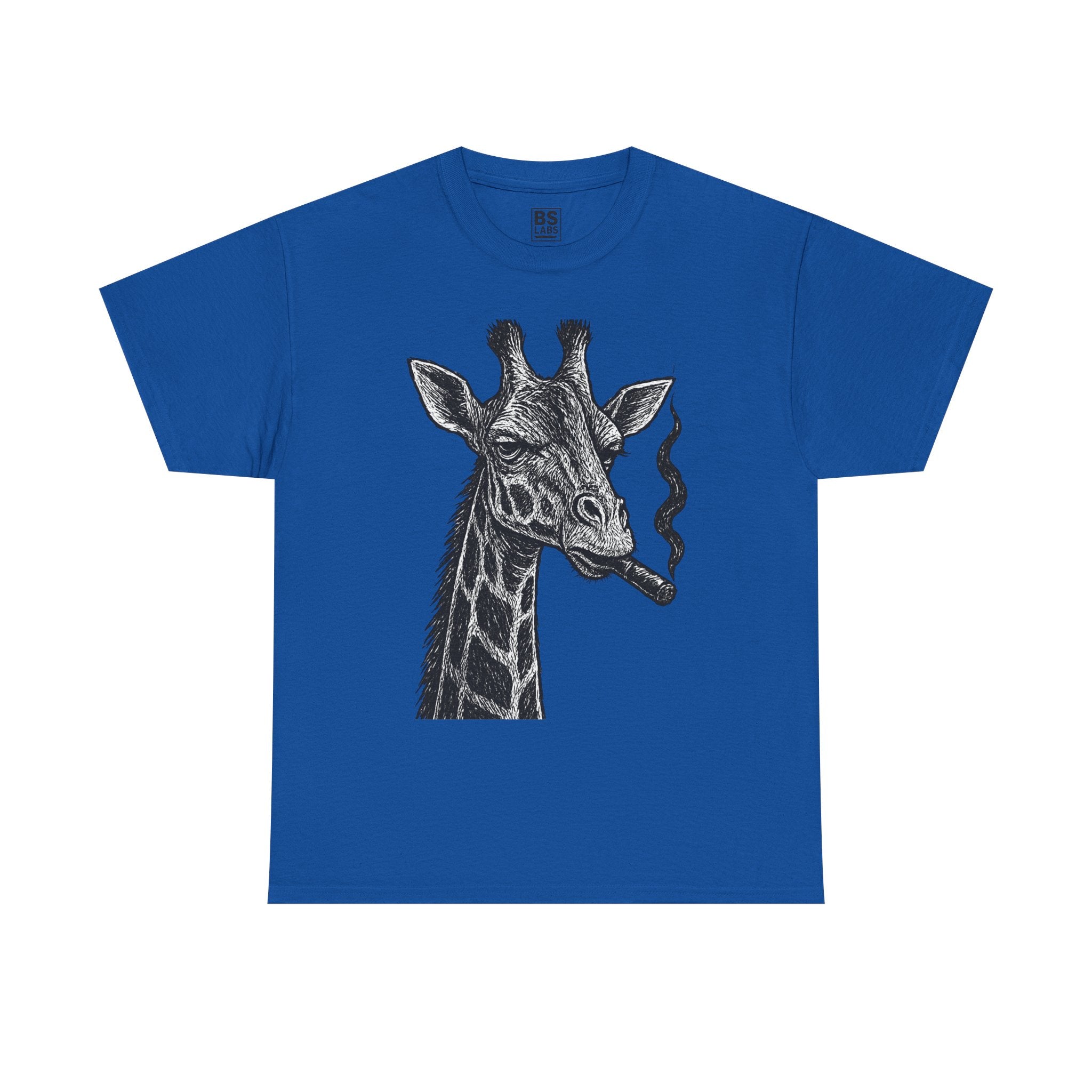 Giraffe Smoking Graphic Tee, Animal Lover Gift, Casual Cotton T-Shirt, Unique Graphic Shirt, Quirky Tee for Any Occasion, Fun Tee
