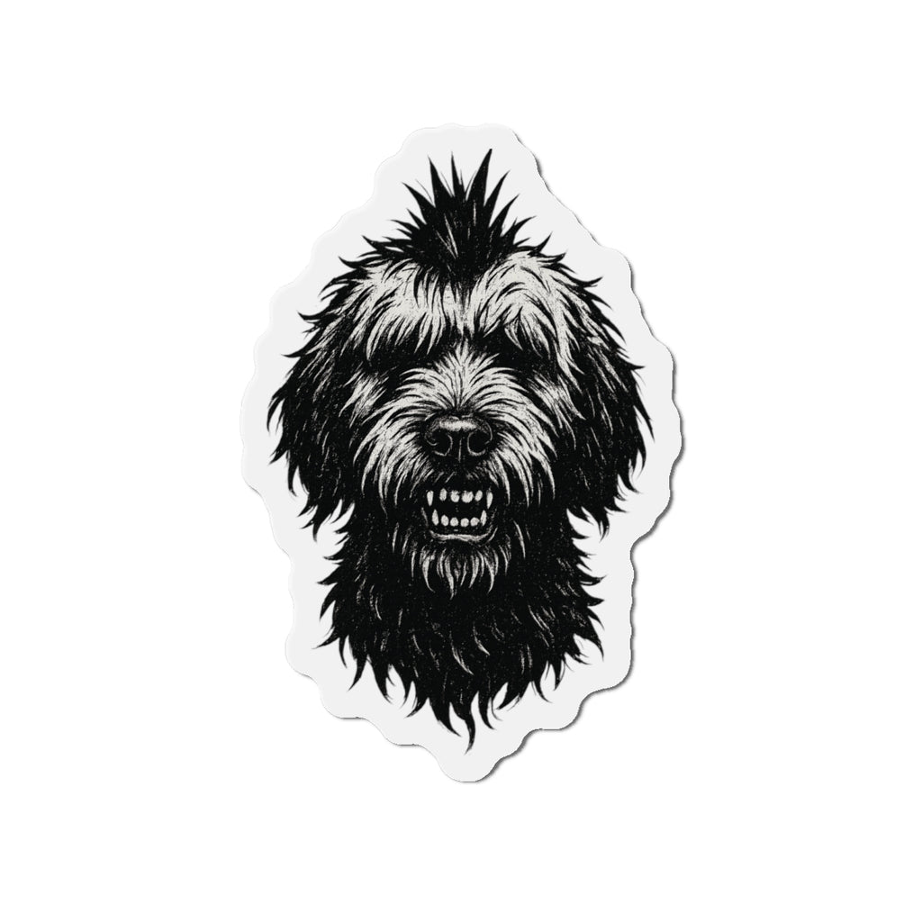 Punk Rock Goldendoodle Die-Cut Magnets, Refrigerator Decor, Fridge Magnets, Cute Dog Gift, Magnet Set