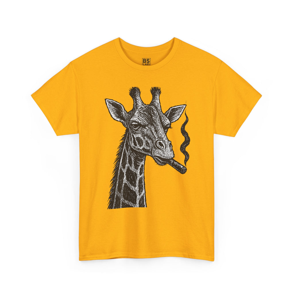 Giraffe Smoking Graphic Tee, Animal Lover Gift, Casual Cotton T-Shirt, Unique Graphic Shirt, Quirky Tee for Any Occasion, Fun Tee