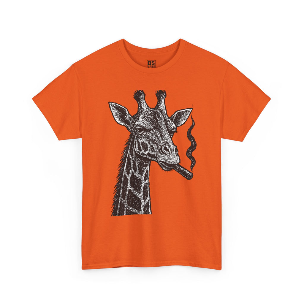 Giraffe Smoking Graphic Tee, Animal Lover Gift, Casual Cotton T-Shirt, Unique Graphic Shirt, Quirky Tee for Any Occasion, Fun Tee