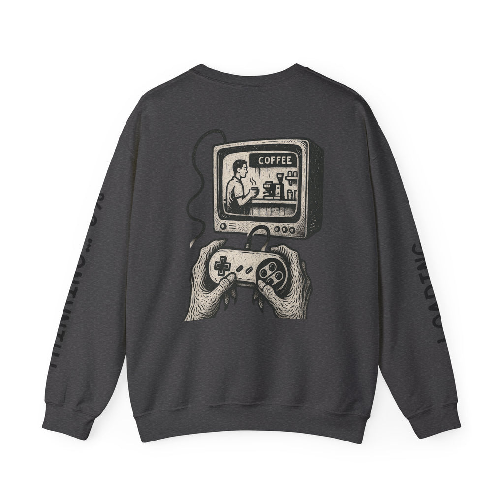 Grunge-Punk Alien Hands Sweatshirt, Retro Video Game Controller, Coffee Scene, Rebellion, Unisex Pullover Jumper, Hipster Clothing, Edgy