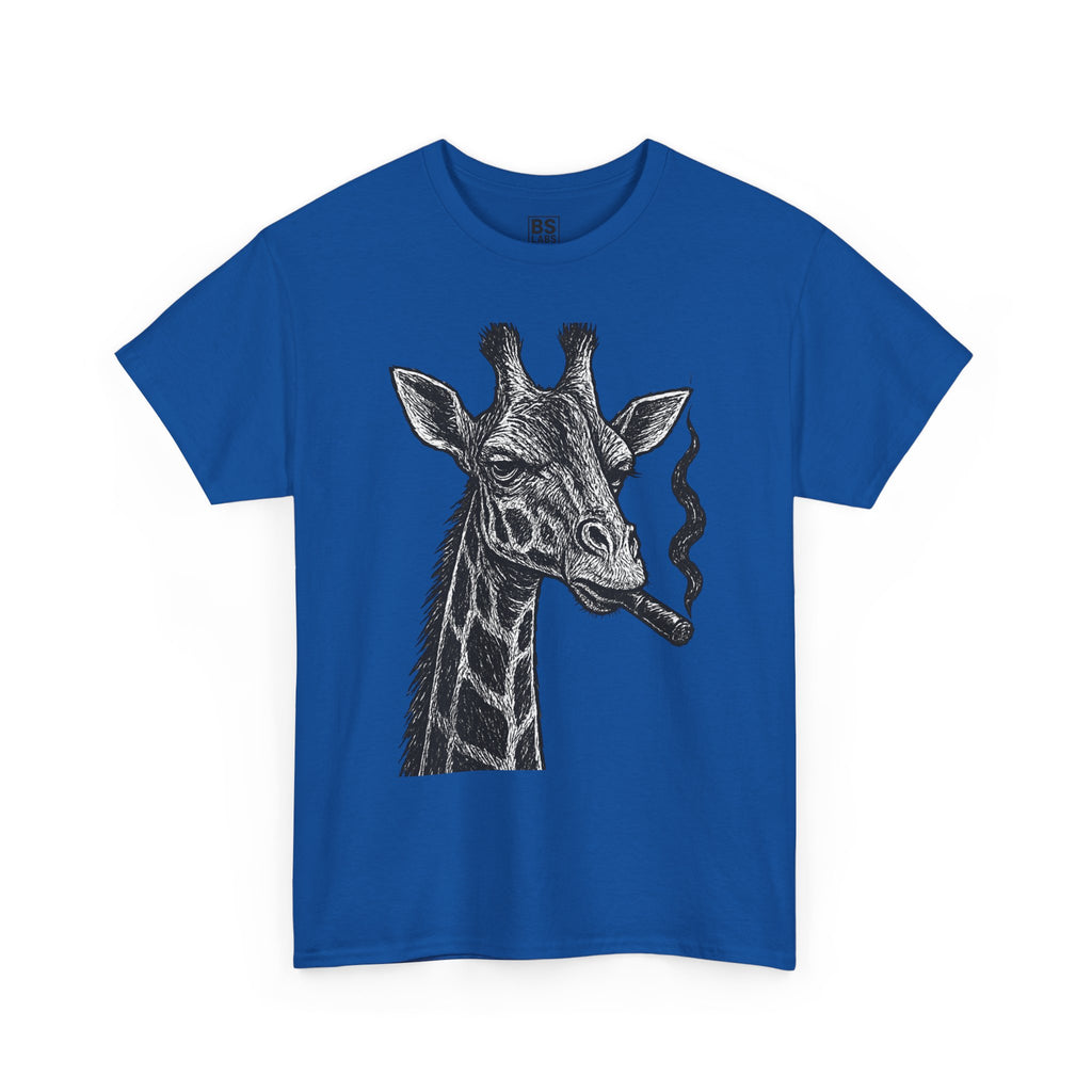 Giraffe Smoking Graphic Tee, Animal Lover Gift, Casual Cotton T-Shirt, Unique Graphic Shirt, Quirky Tee for Any Occasion, Fun Tee