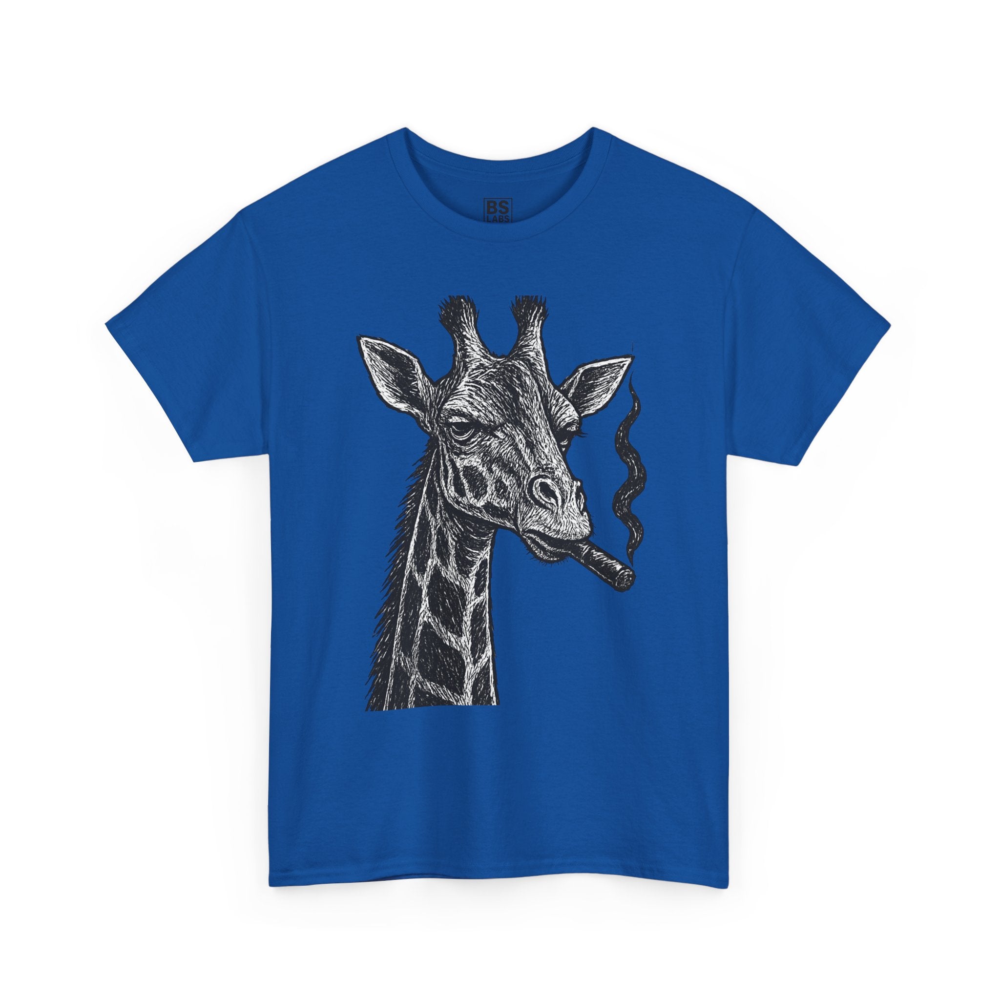 Giraffe Smoking Graphic Tee, Animal Lover Gift, Casual Cotton T-Shirt, Unique Graphic Shirt, Quirky Tee for Any Occasion, Fun Tee