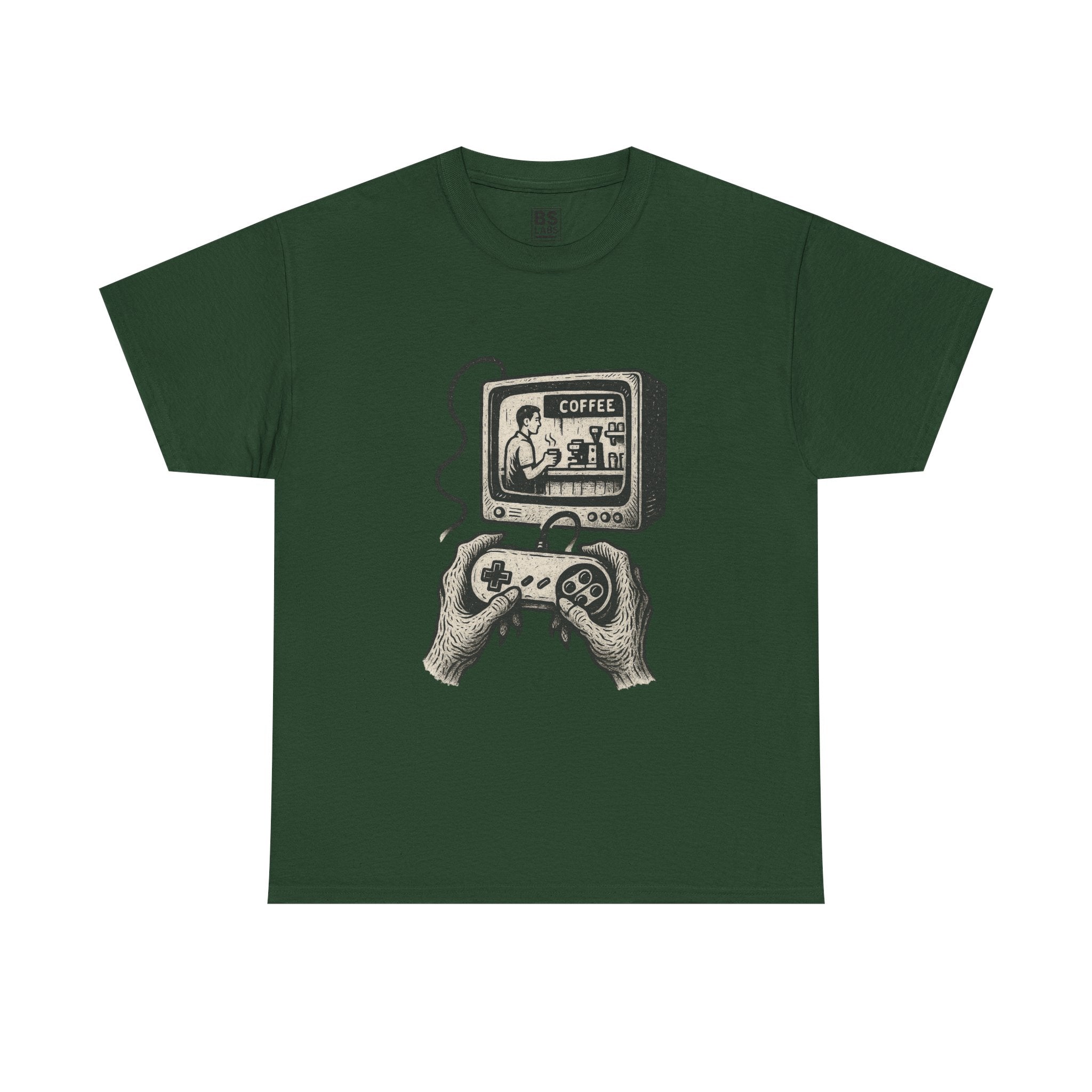 Grunge Alien Tee, Retro Video Game Controller Shirt, Indie Punk Coffee T-Shirt, Vintage CRT Television Top, Unisex Graphic Tee, Hipster Tee