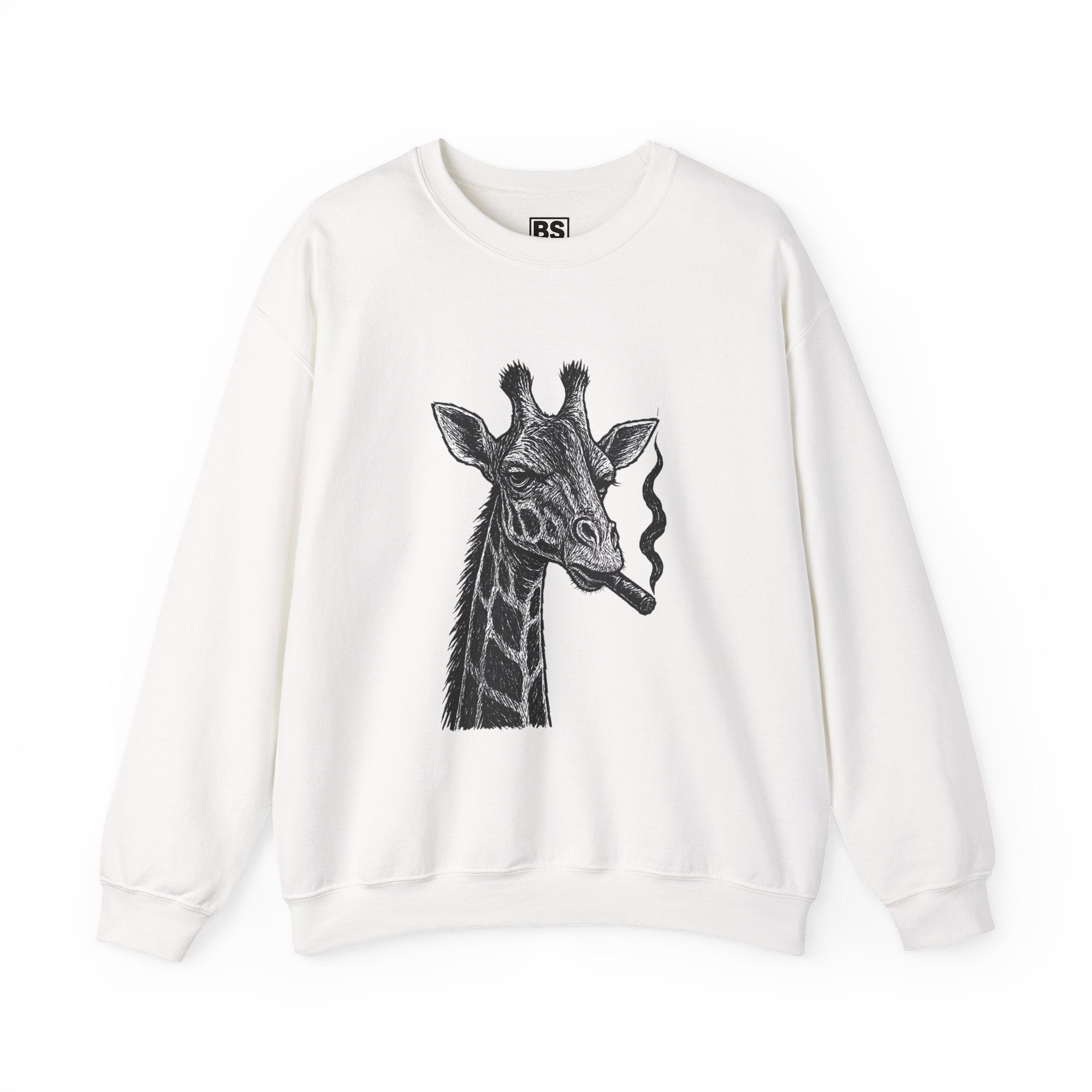 Cool Giraffe Smoking Sweatshirt, Trendy Animal Lover Gift, Unisex Crewneck, Chill Vibe, Casual Wear