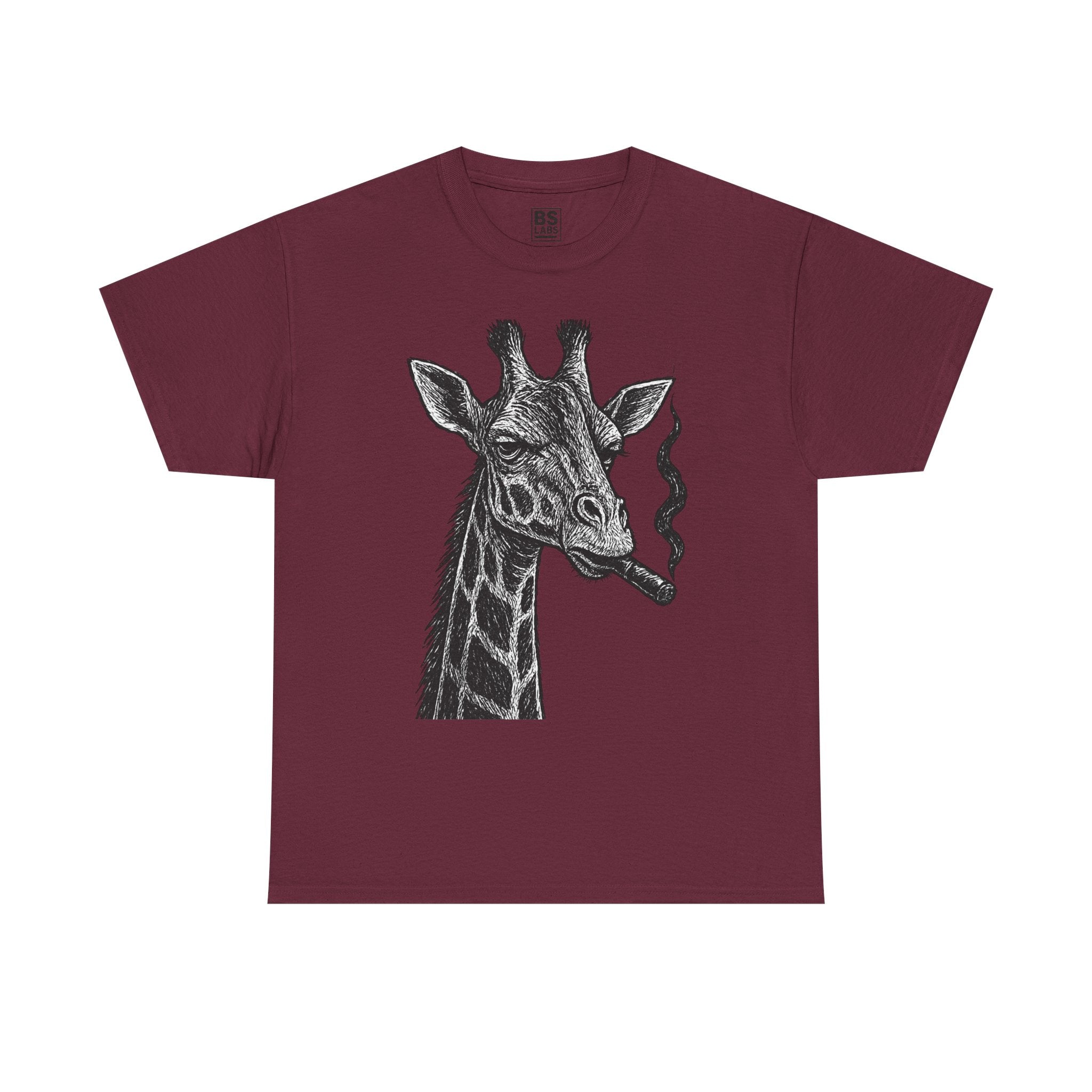 Giraffe Smoking Graphic Tee, Animal Lover Gift, Casual Cotton T-Shirt, Unique Graphic Shirt, Quirky Tee for Any Occasion, Fun Tee