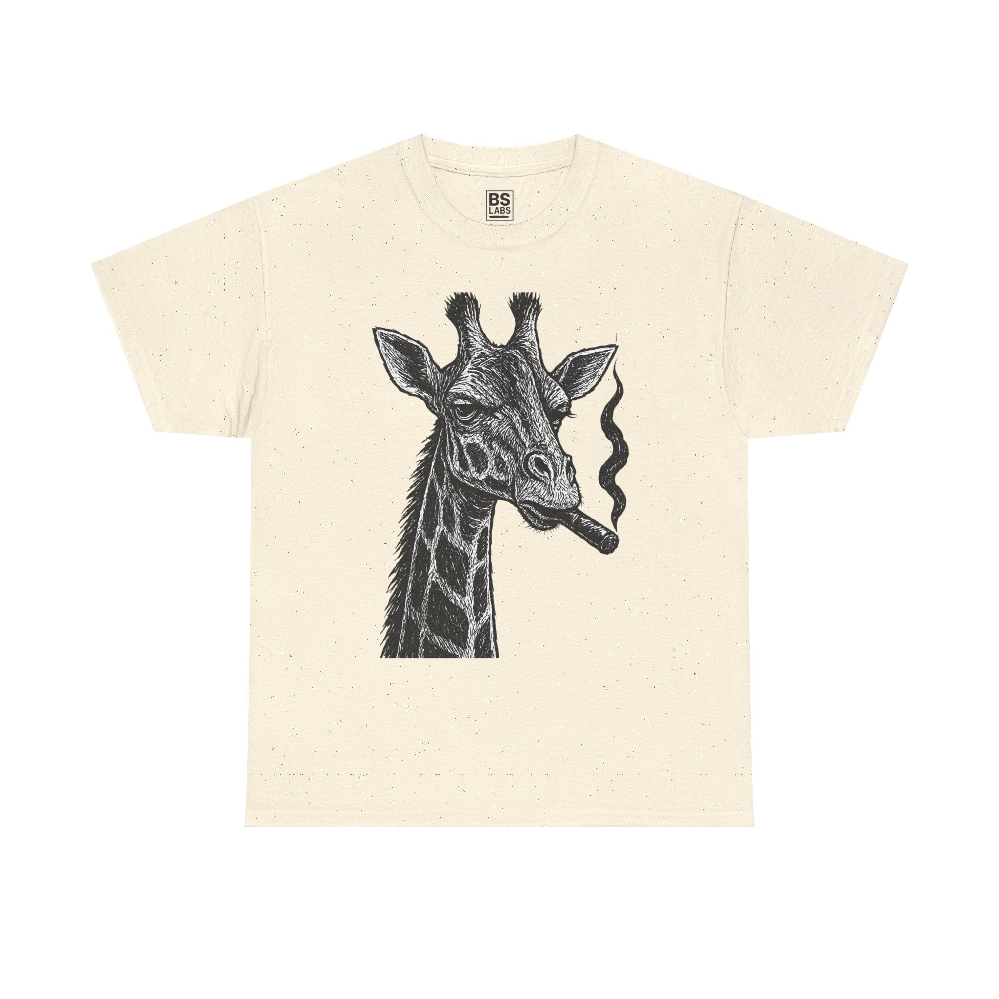 Giraffe Smoking Graphic Tee, Animal Lover Gift, Casual Cotton T-Shirt, Unique Graphic Shirt, Quirky Tee for Any Occasion, Fun Tee