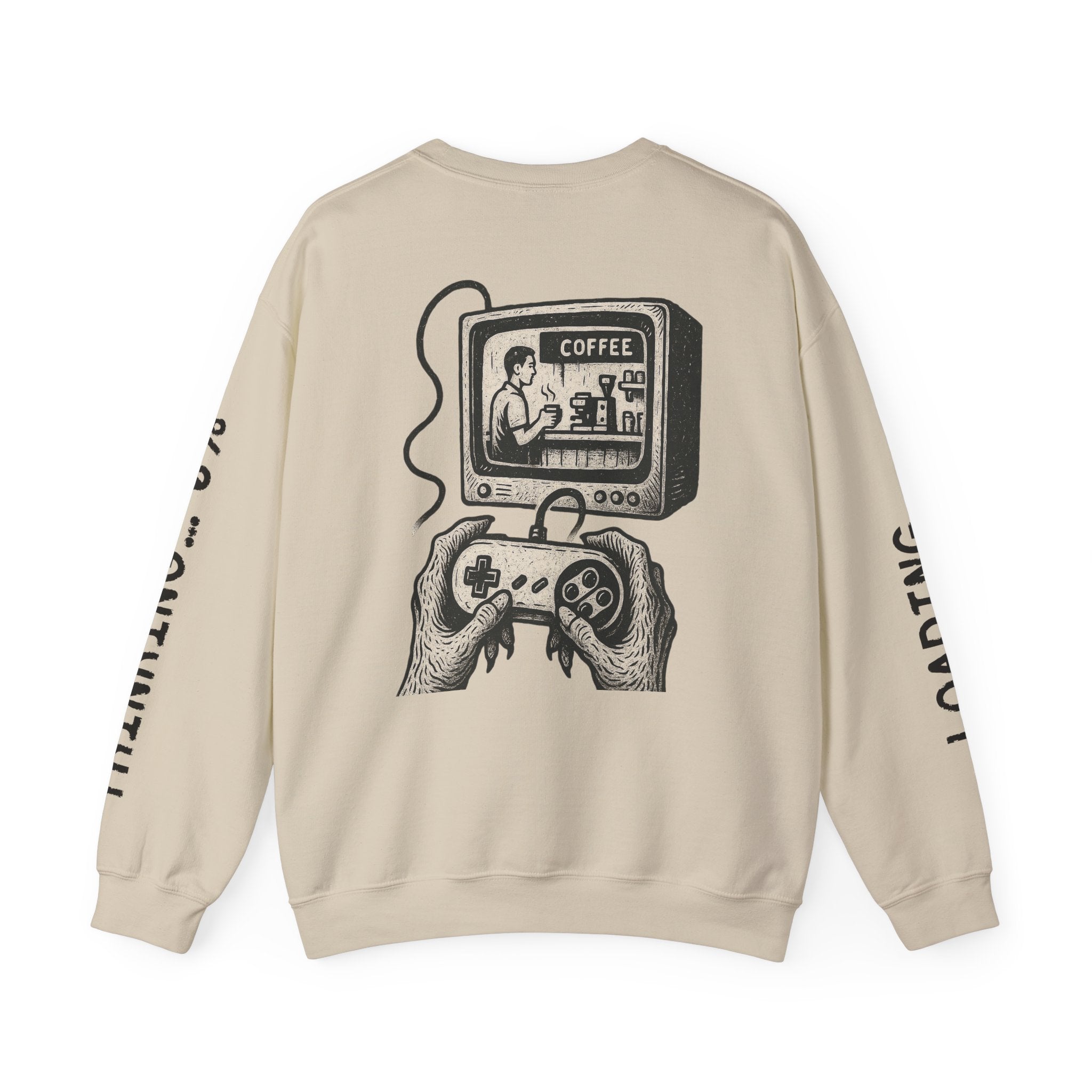 Grunge-Punk Alien Hands Sweatshirt, Retro Video Game Controller, Coffee Scene, Rebellion, Unisex Pullover Jumper, Hipster Clothing, Edgy