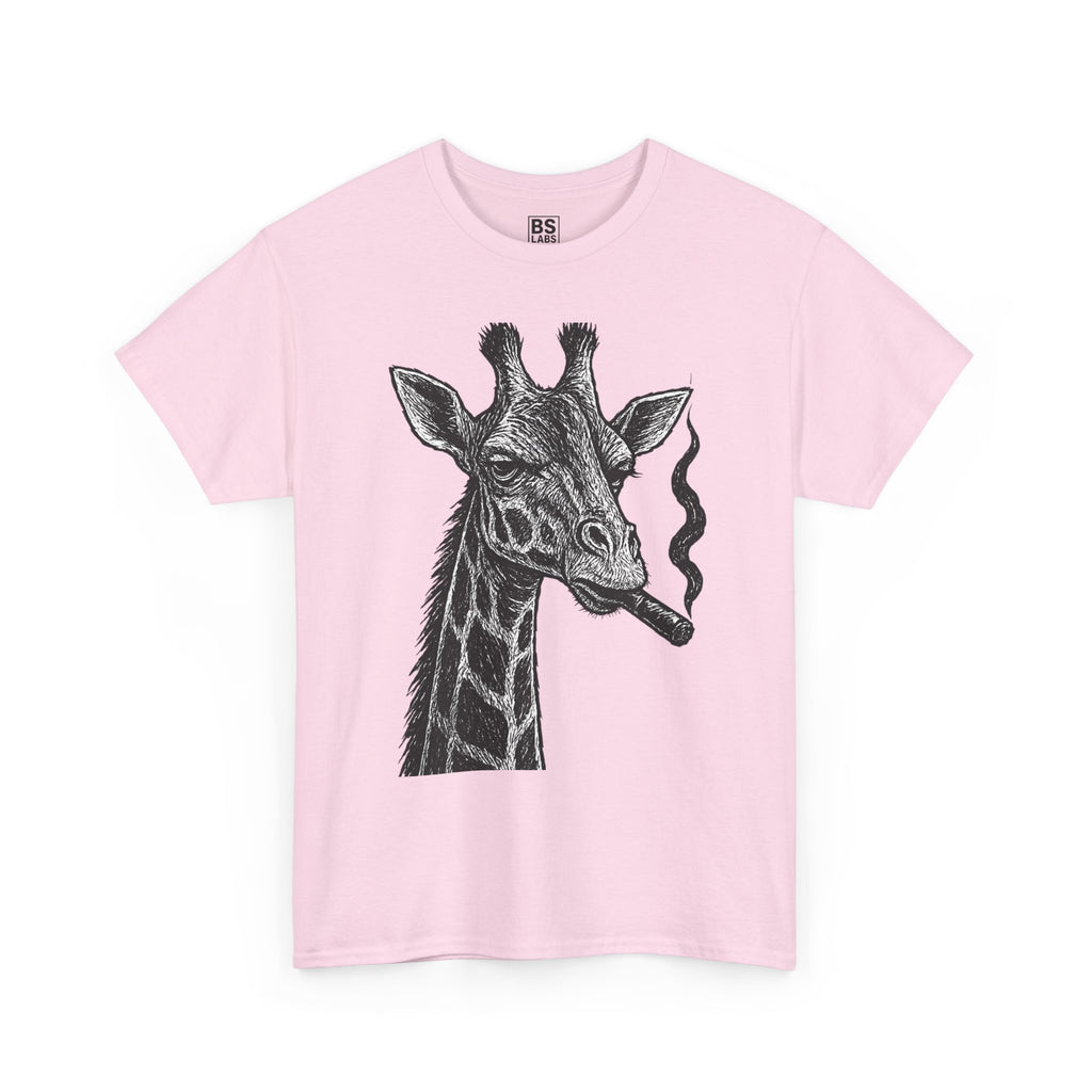 Giraffe Smoking Graphic Tee, Animal Lover Gift, Casual Cotton T-Shirt, Unique Graphic Shirt, Quirky Tee for Any Occasion, Fun Tee