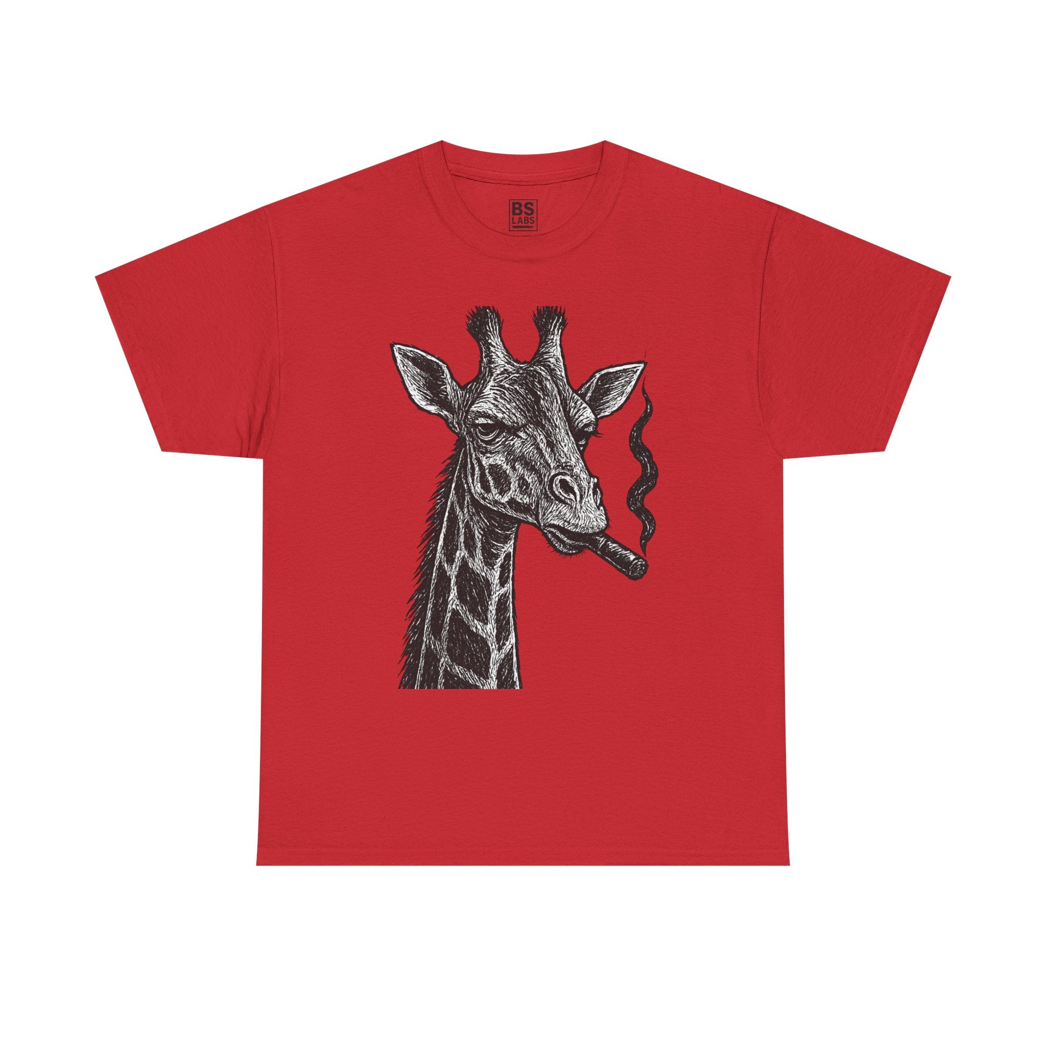 Giraffe Smoking Graphic Tee, Animal Lover Gift, Casual Cotton T-Shirt, Unique Graphic Shirt, Quirky Tee for Any Occasion, Fun Tee