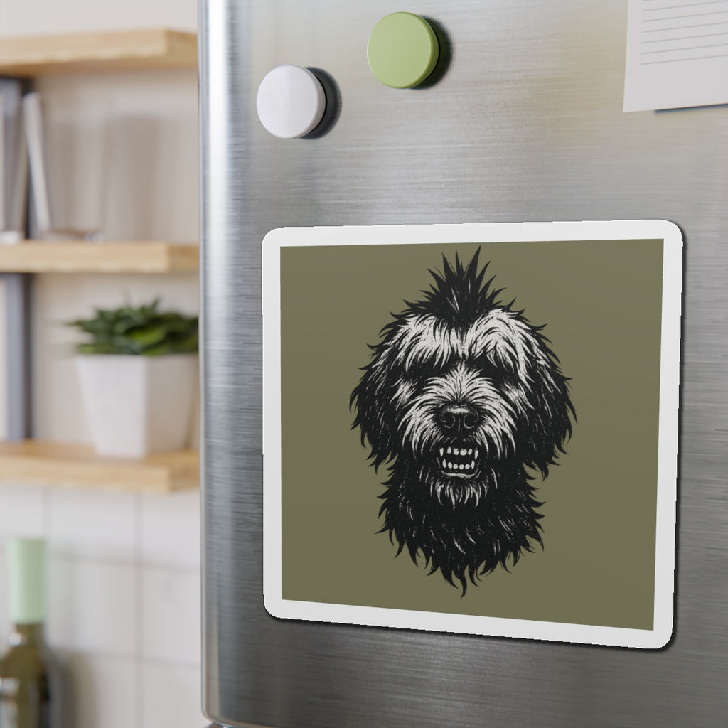 Punk Rock Goldendoodle Die-Cut Magnets, Refrigerator Decor, Fridge Magnets, Cute Dog Gift, Magnet Set