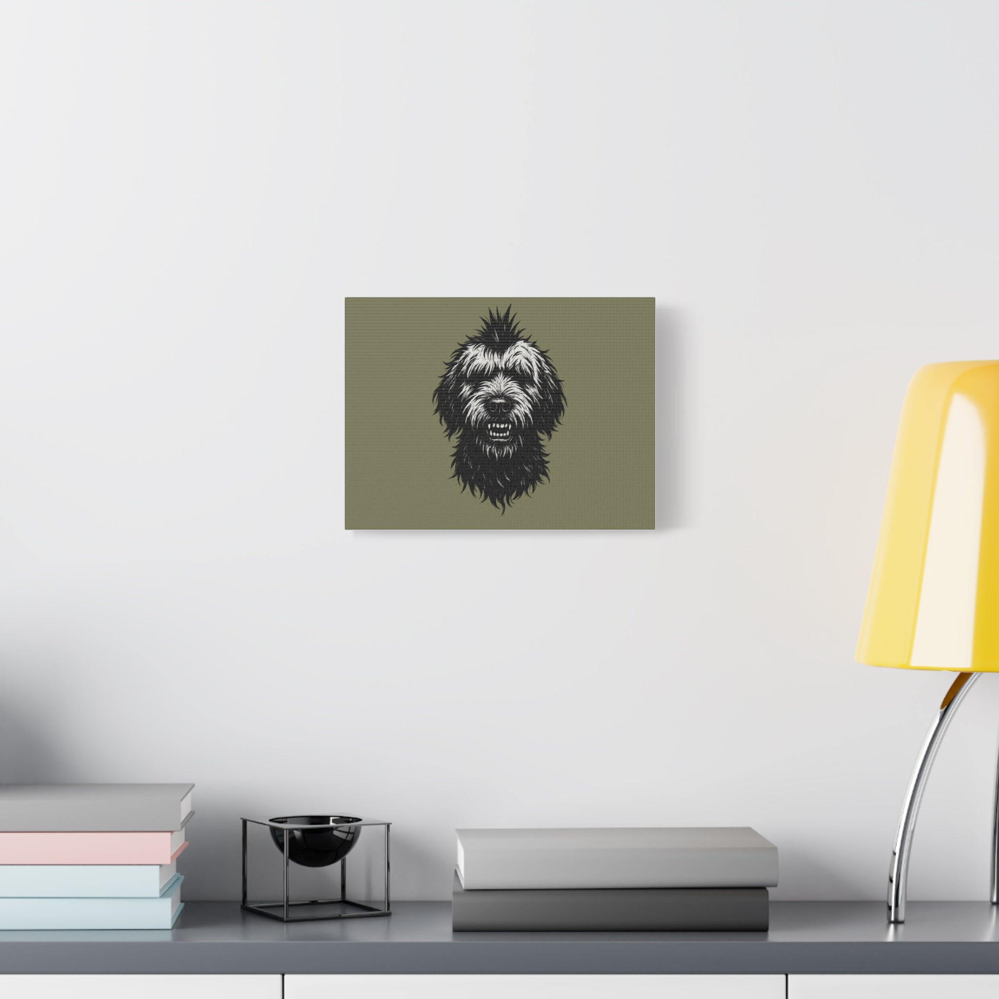 Canvas Print, Punk Rock Goldendoodle Matte Canvas Wall Art Decor, Stretched Artwork Poster for Home or Office, Dog Lover Gift, Unique Animal