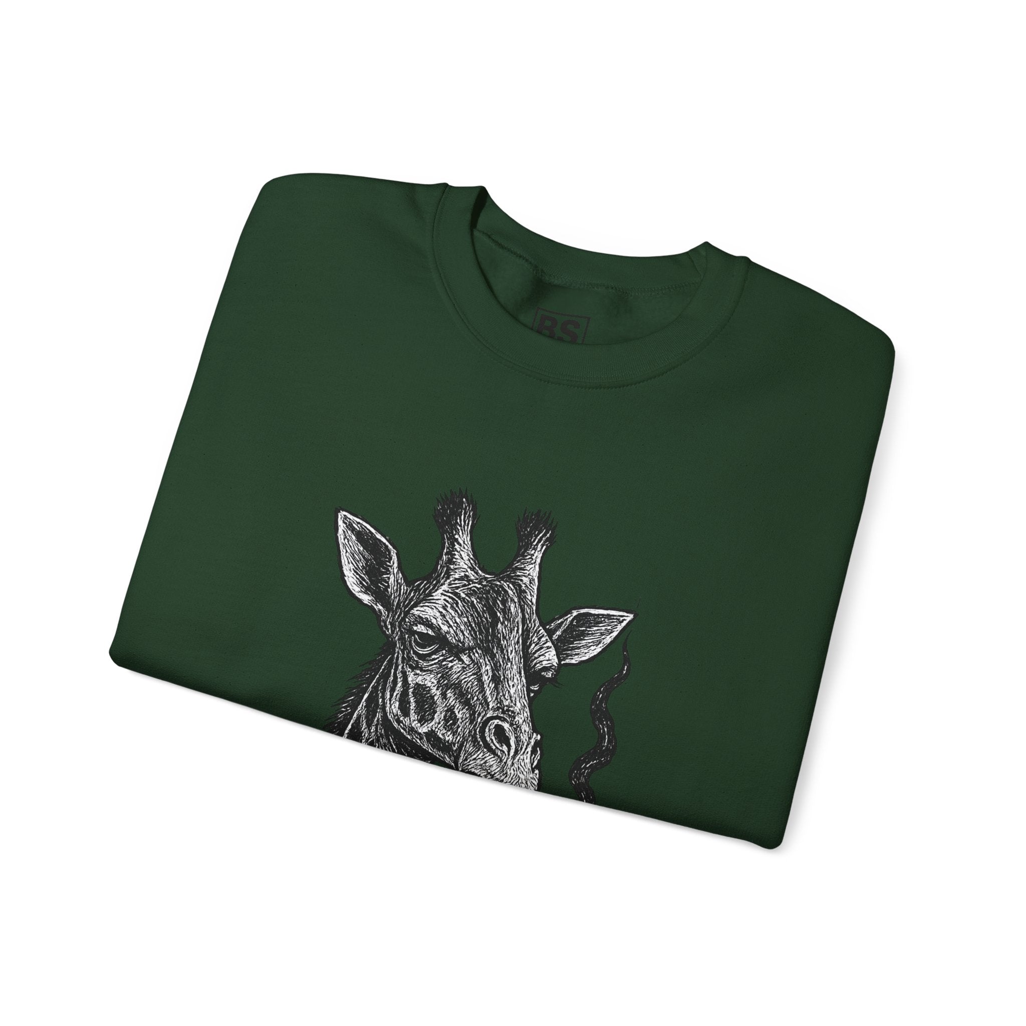 Cool Giraffe Smoking Sweatshirt, Trendy Animal Lover Gift, Unisex Crewneck, Chill Vibe, Casual Wear