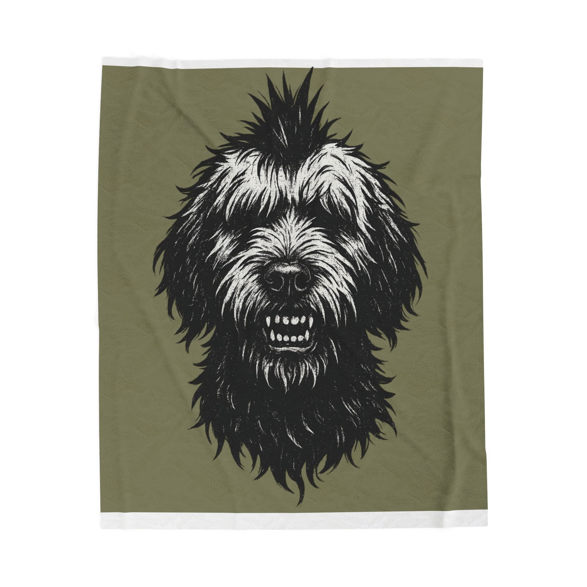 Velveteen Plush Blanket, Punk Rock Goldendoodle Blanket, Cozy Throw, Dog Lover Gift, Bedding Decor, Soft Fleece Coverlet