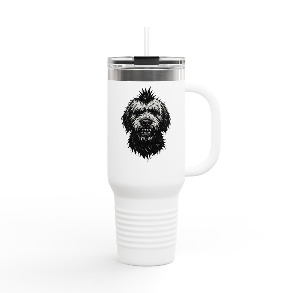 Punk Rock Goldendoodle Insulated Travel Mug, 40oz - Funny Dog Lover Gift for On-the-Go, Stainless Steel Tumbler, Cute Puppy Coffee Cup,