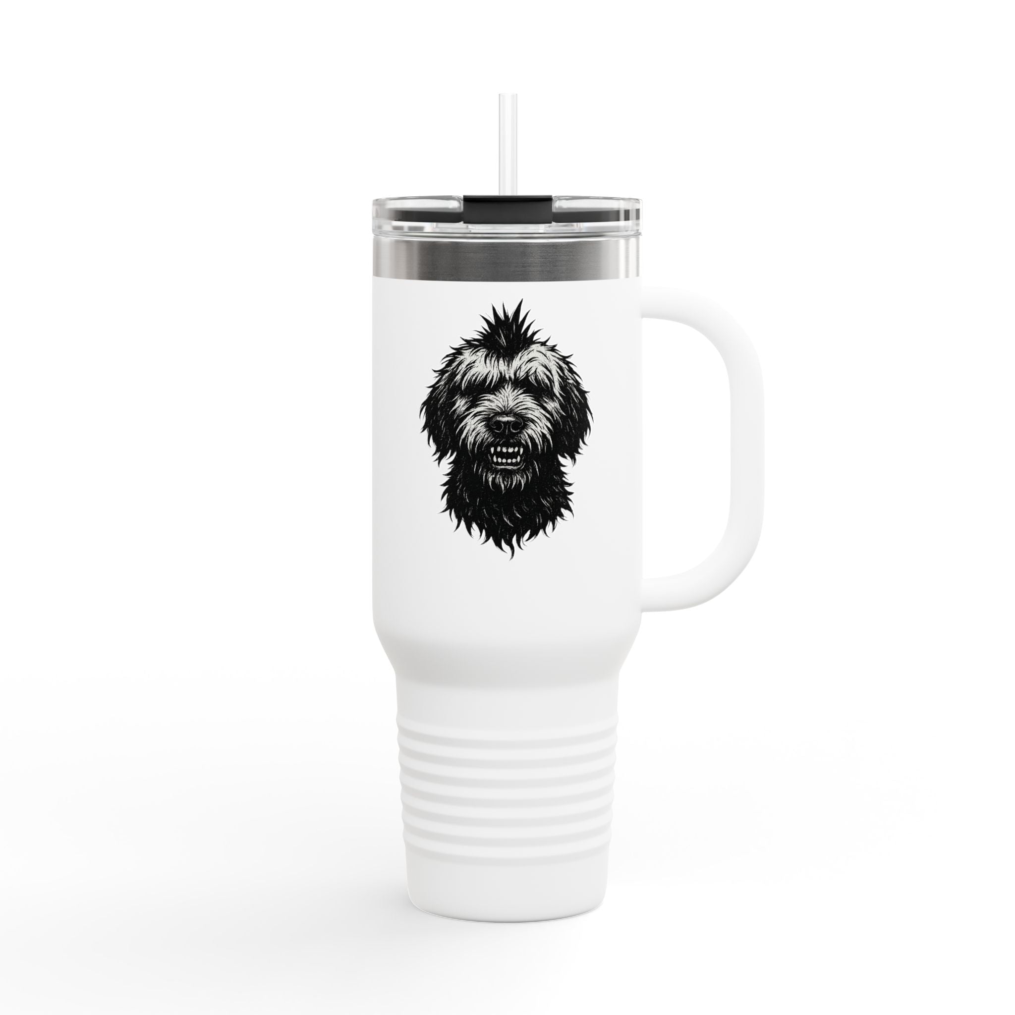 Punk Rock Goldendoodle Insulated Travel Mug, 40oz - Funny Dog Lover Gift for On-the-Go, Stainless Steel Tumbler, Cute Puppy Coffee Cup,