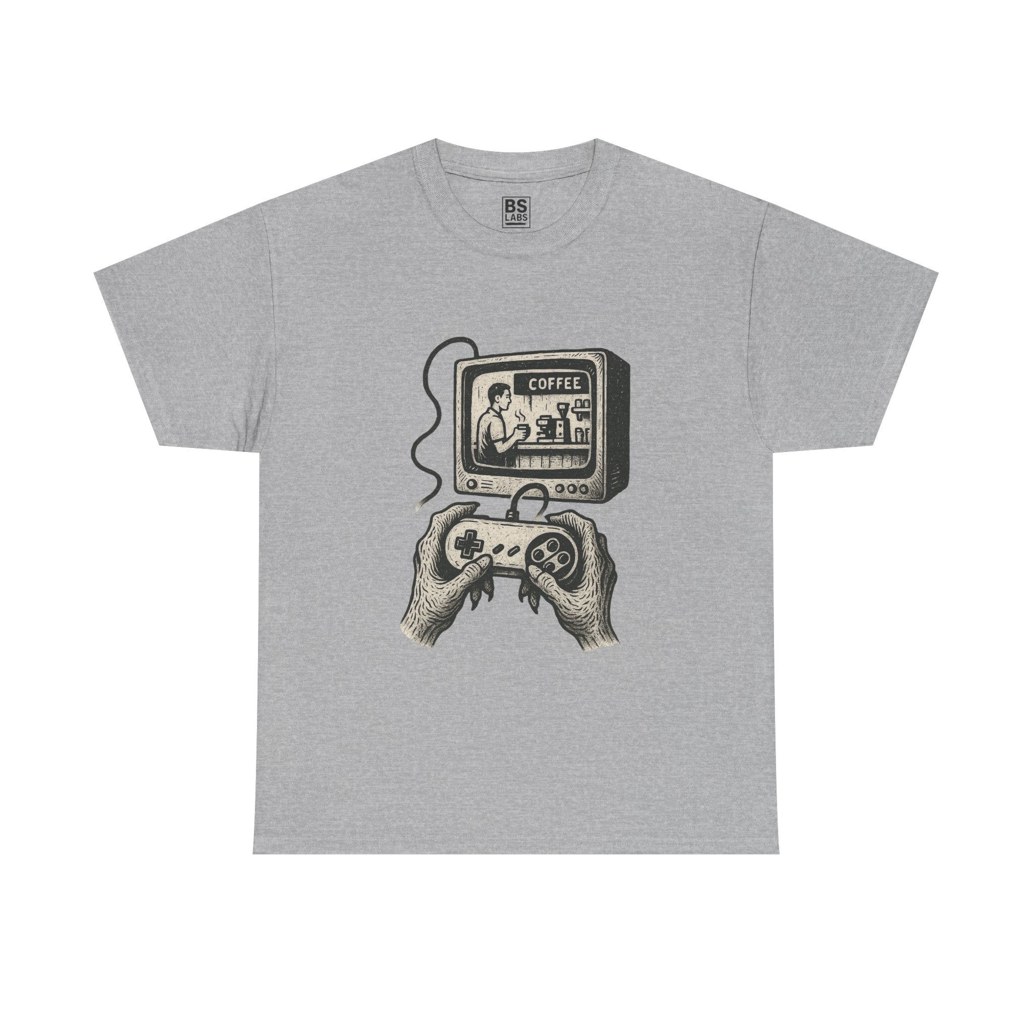 Grunge Alien Tee, Retro Video Game Controller Shirt, Indie Punk Coffee T-Shirt, Vintage CRT Television Top, Unisex Graphic Tee, Hipster Tee