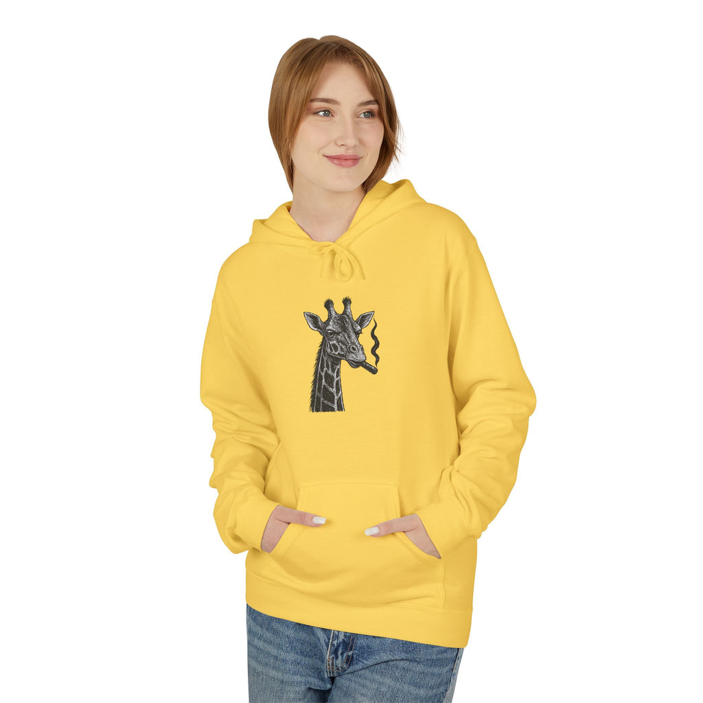 Giraffe Love Hoodie, Animal Enthusiasts Gift, Cozy Fleece Fall Fashion, Nature Lovers, Unique Grunge Style, Soft Sweatshirt,