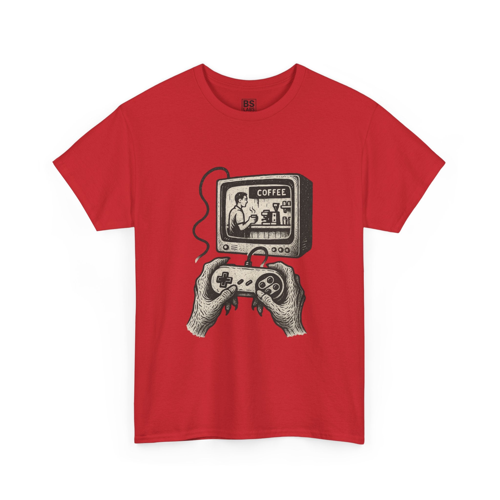 Grunge Alien Tee, Retro Video Game Controller Shirt, Indie Punk Coffee T-Shirt, Vintage CRT Television Top, Unisex Graphic Tee, Hipster Tee