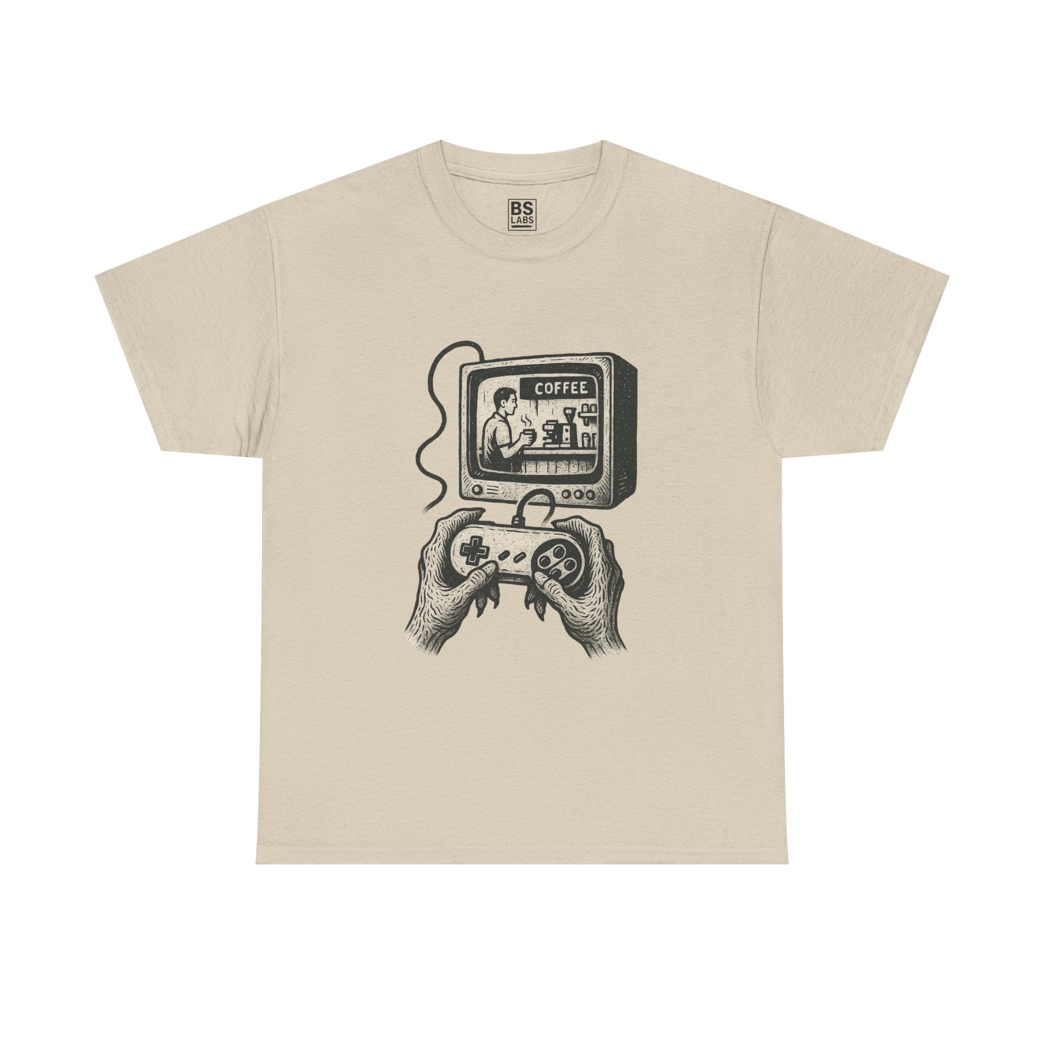 Grunge Alien Tee, Retro Video Game Controller Shirt, Indie Punk Coffee T-Shirt, Vintage CRT Television Top, Unisex Graphic Tee, Hipster Tee