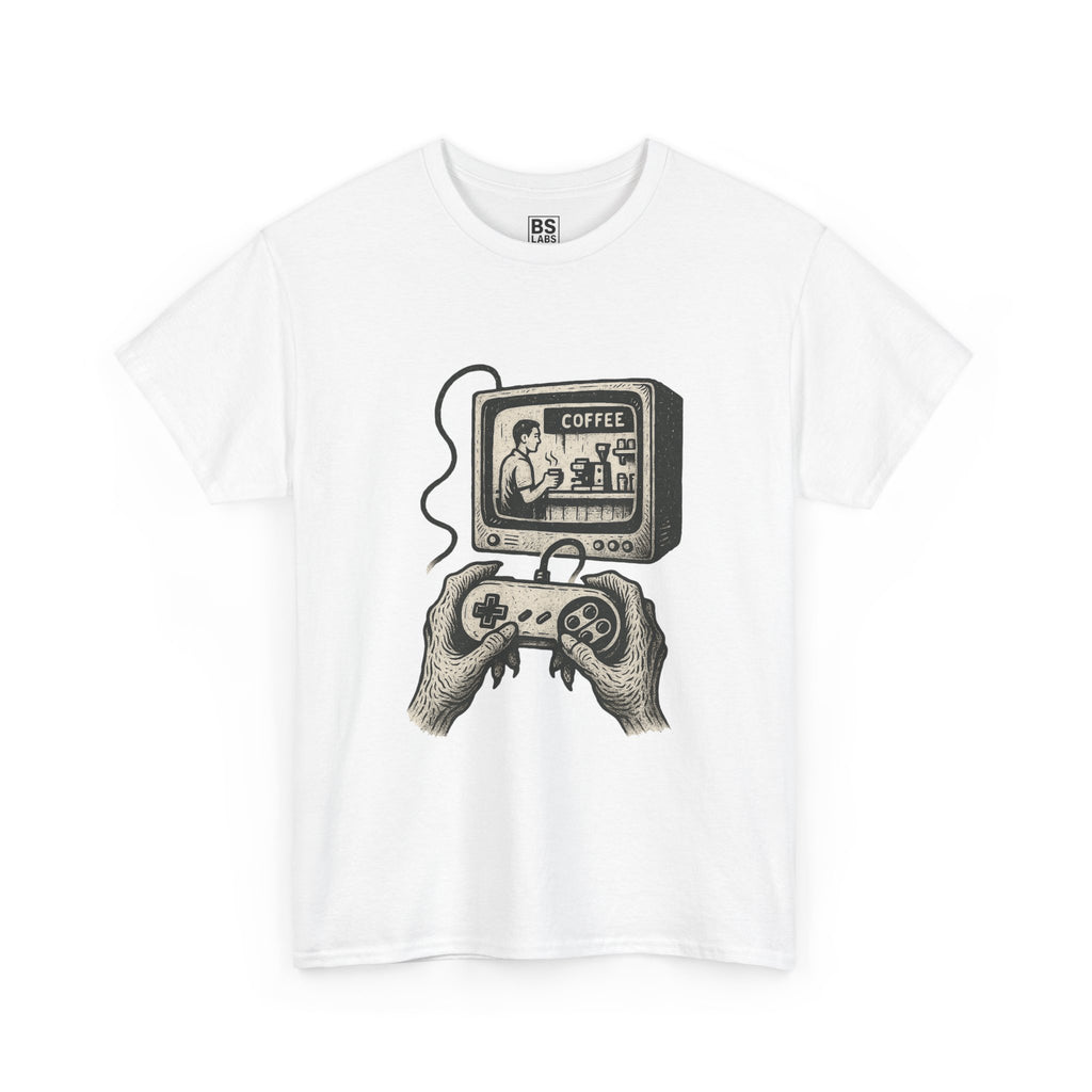 Grunge Alien Tee, Retro Video Game Controller Shirt, Indie Punk Coffee T-Shirt, Vintage CRT Television Top, Unisex Graphic Tee, Hipster Tee
