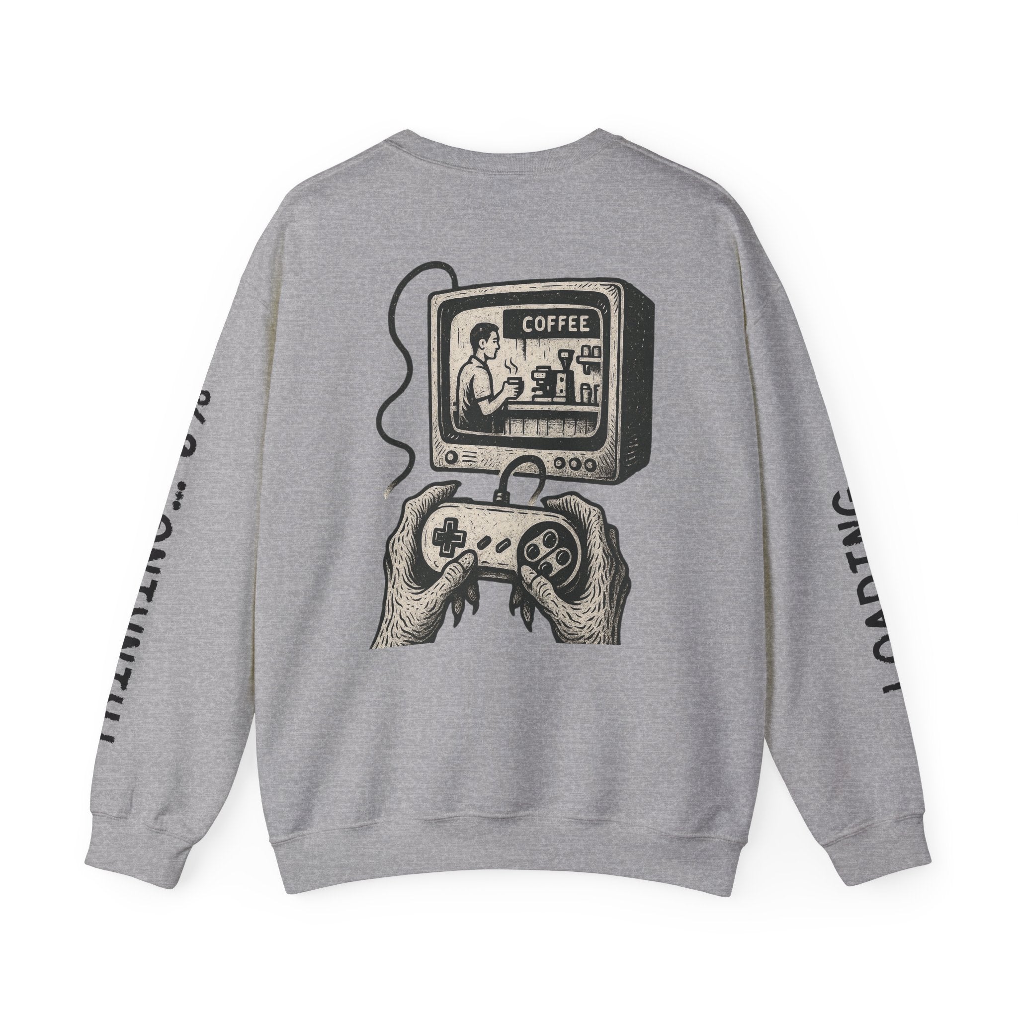Grunge-Punk Alien Hands Sweatshirt, Retro Video Game Controller, Coffee Scene, Rebellion, Unisex Pullover Jumper, Hipster Clothing, Edgy