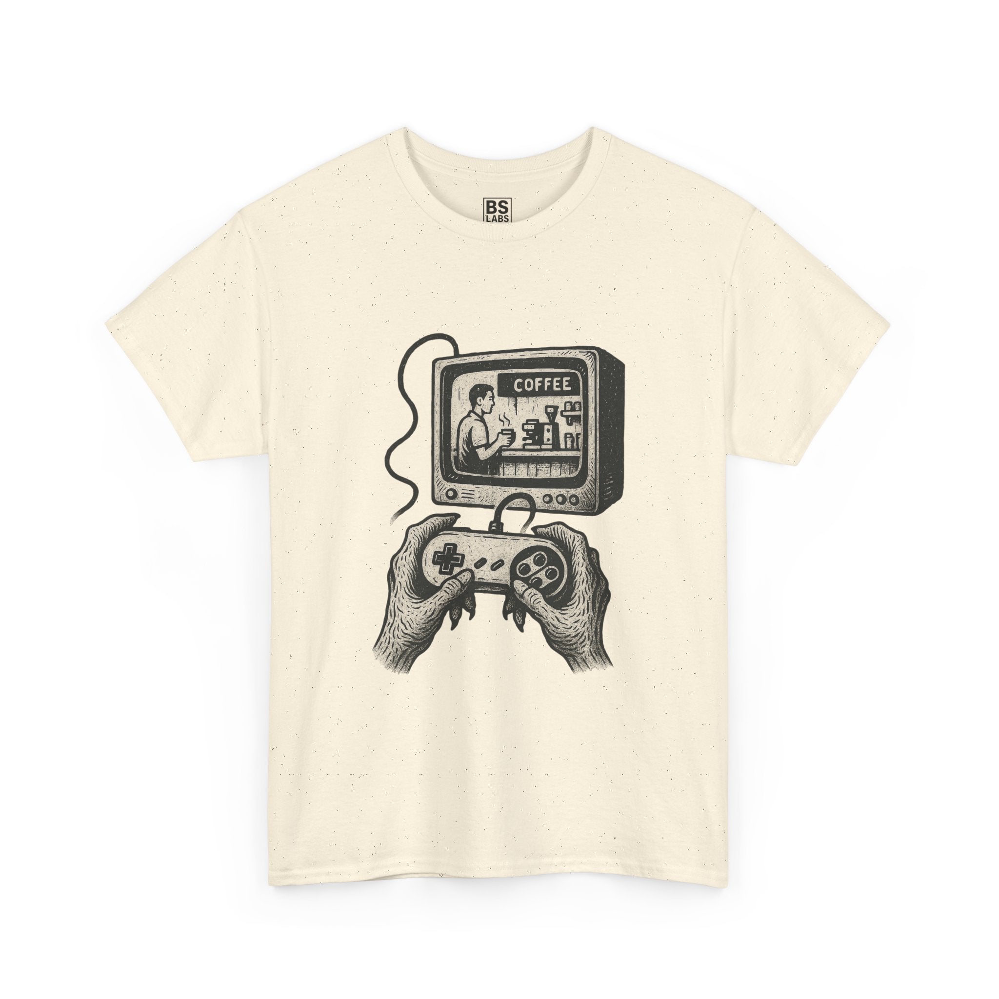 Grunge Alien Tee, Retro Video Game Controller Shirt, Indie Punk Coffee T-Shirt, Vintage CRT Television Top, Unisex Graphic Tee, Hipster Tee