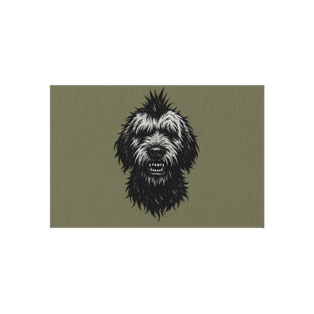 Funky Outdoor Rug with Playful Dog Design, Garden Mat, Patio Decor, Home Accent, Animal Lover Gift