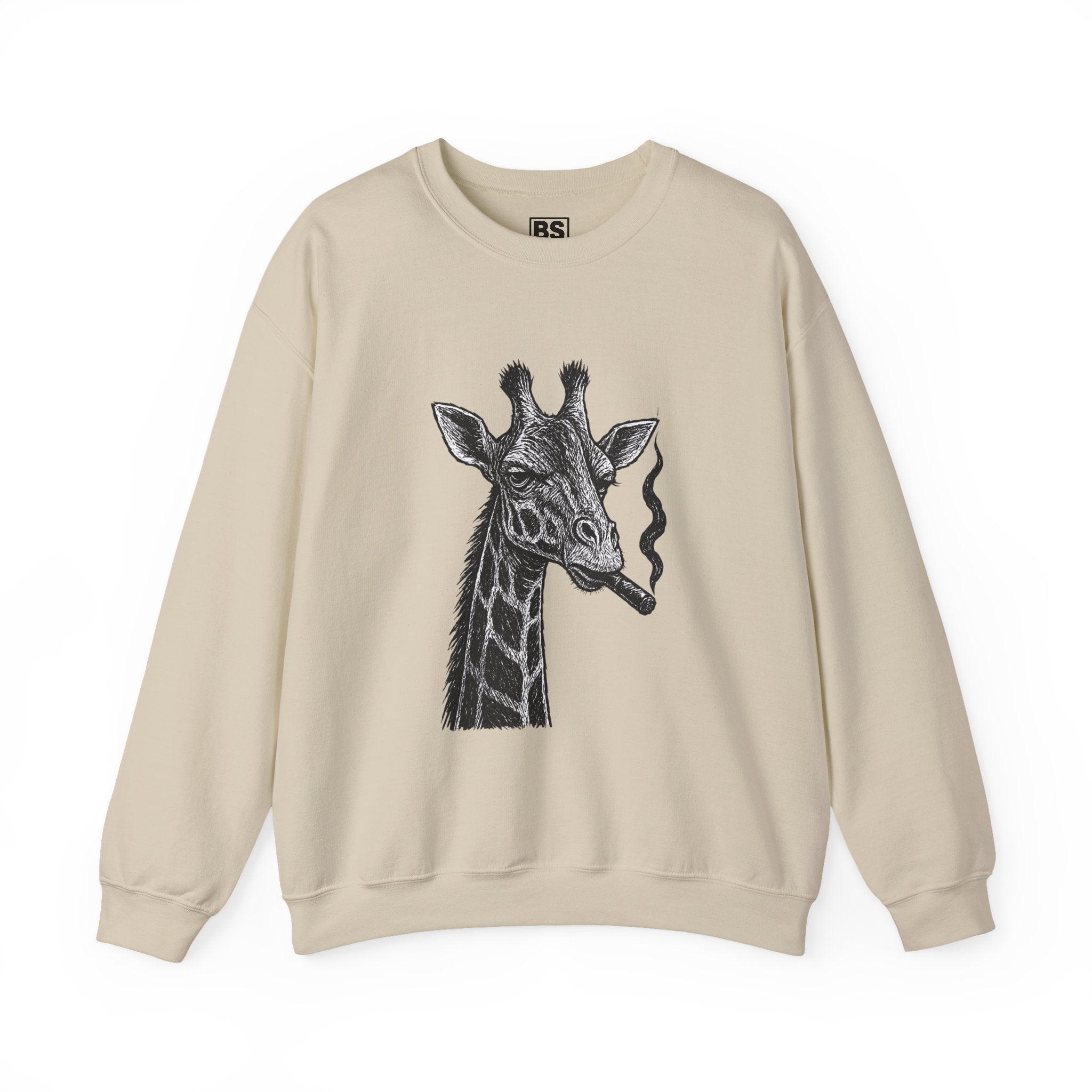 Cool Giraffe Smoking Sweatshirt, Trendy Animal Lover Gift, Unisex Crewneck, Chill Vibe, Casual Wear