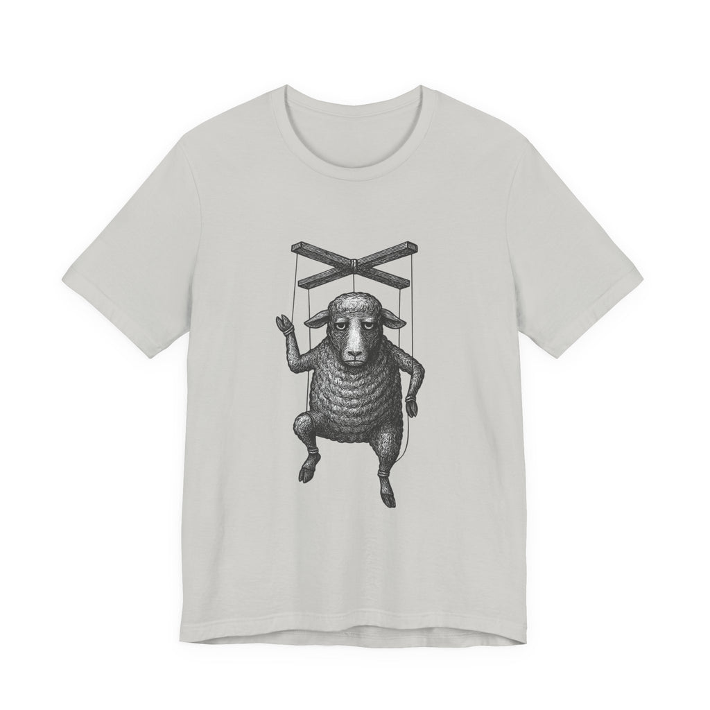 Linen Puppet Unisex Jersey Tee, Wearable Art Shirt, Handmade Symbol T-shirt, Unique Tee Gift, Hipster Top, Artistic Graphic Tee, Linocut