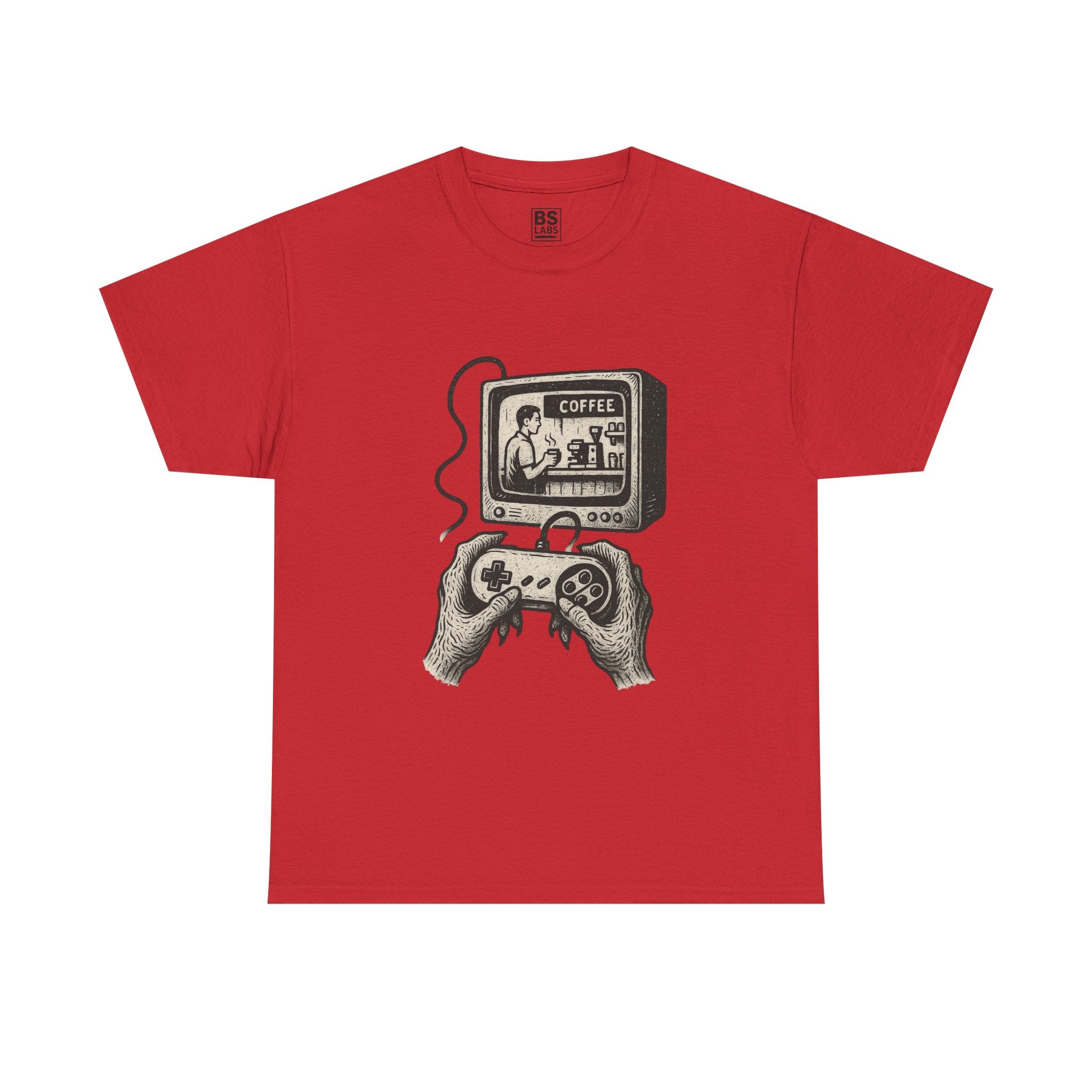 Grunge Alien Tee, Retro Video Game Controller Shirt, Indie Punk Coffee T-Shirt, Vintage CRT Television Top, Unisex Graphic Tee, Hipster Tee