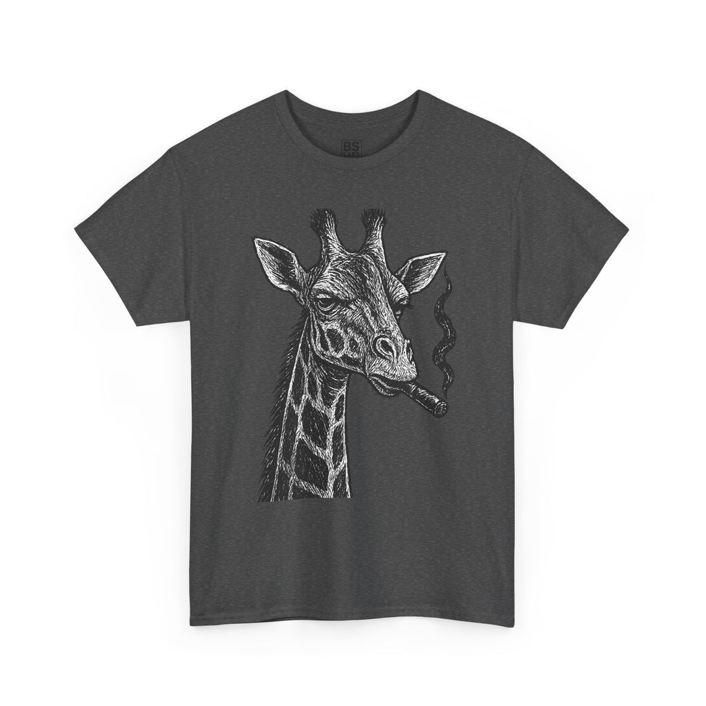 Giraffe Smoking Graphic Tee, Animal Lover Gift, Casual Cotton T-Shirt, Unique Graphic Shirt, Quirky Tee for Any Occasion, Fun Tee
