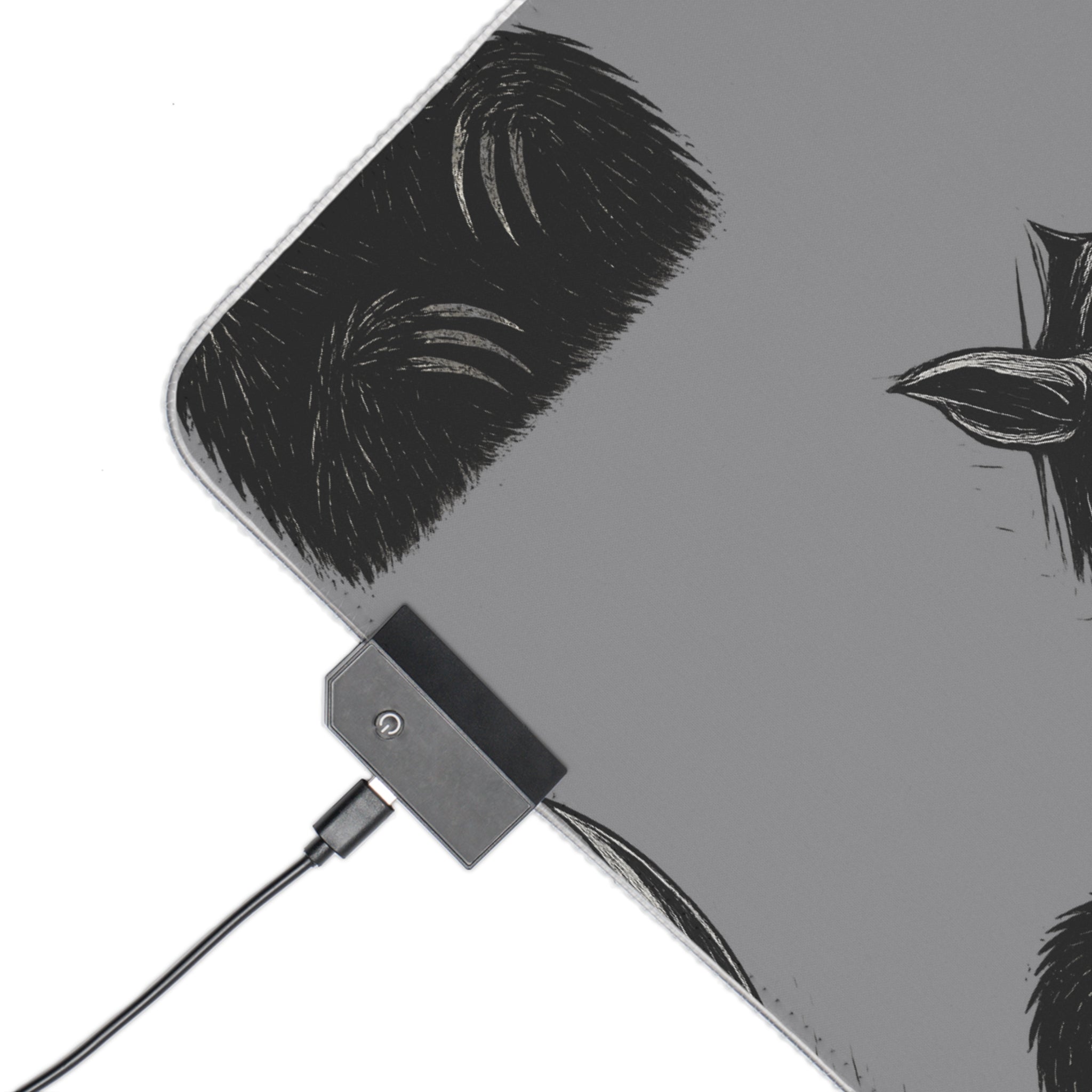 LED Gaming Mouse Pad with Unique Creature Design, Rhino and Sloth Illustrations, Punk Style Desk Mat for Gamers, Birthday Gift, Gaming