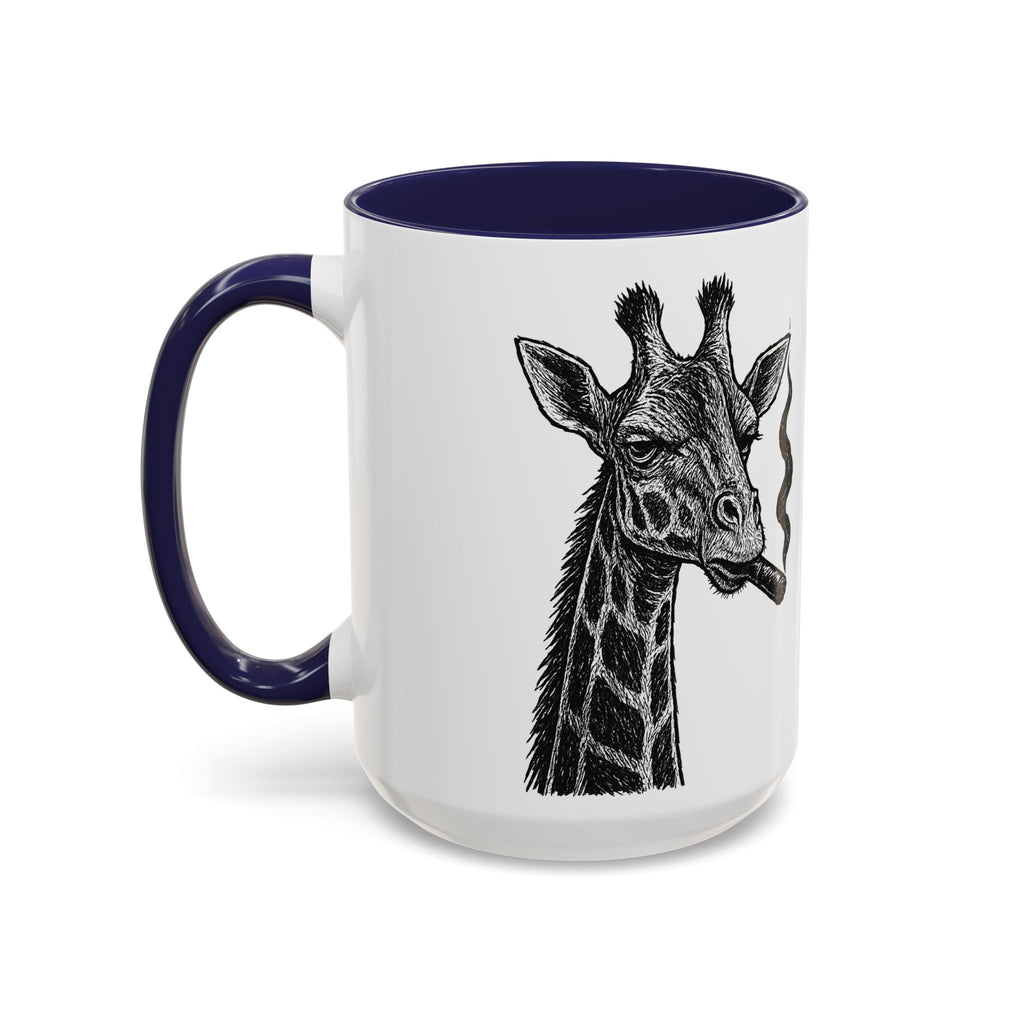 Grunge Punk Animal Mug | Giraffe & Rhino Linocut Art Coffee Cup, Edgy Black and White Illustration Gift