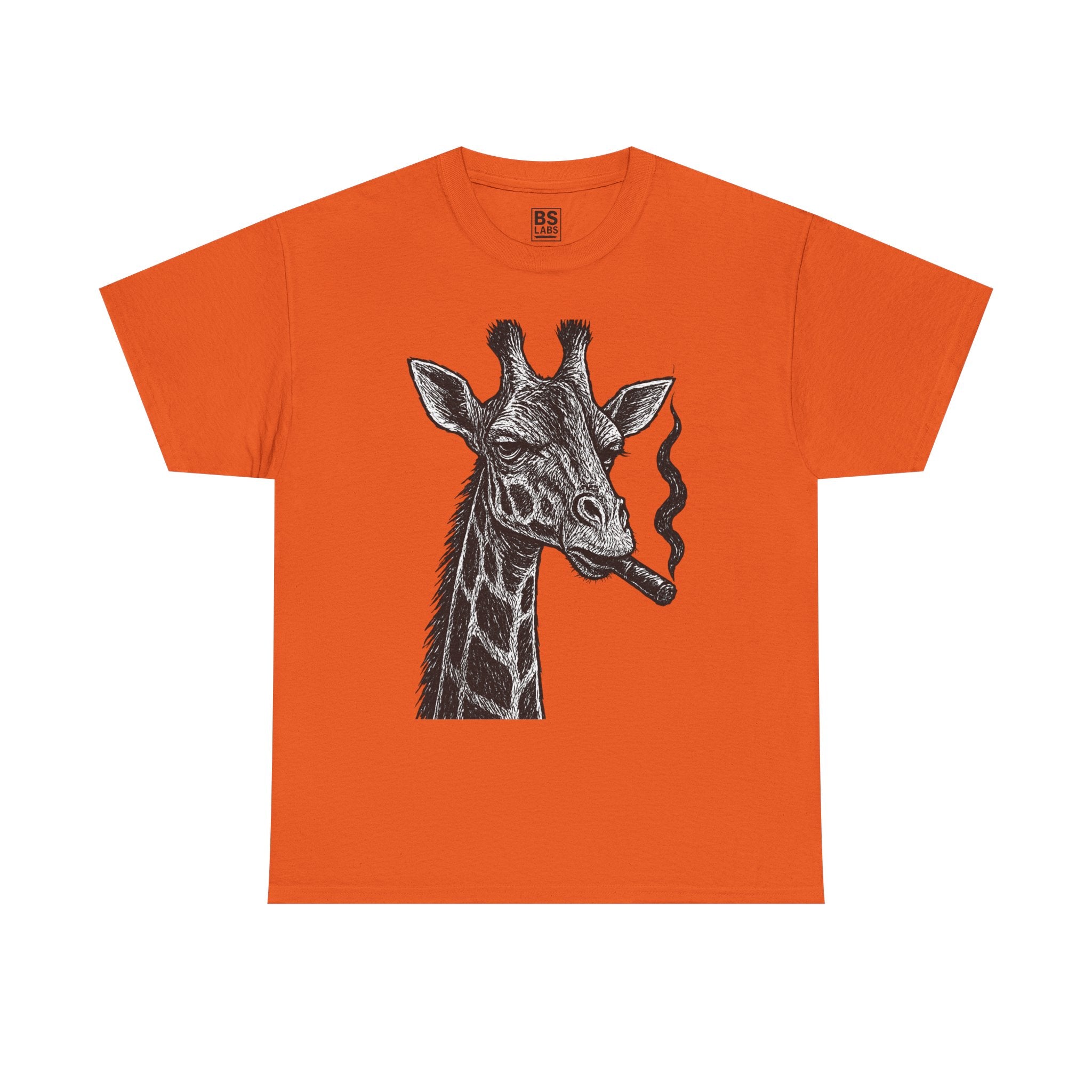 Giraffe Smoking Graphic Tee, Animal Lover Gift, Casual Cotton T-Shirt, Unique Graphic Shirt, Quirky Tee for Any Occasion, Fun Tee