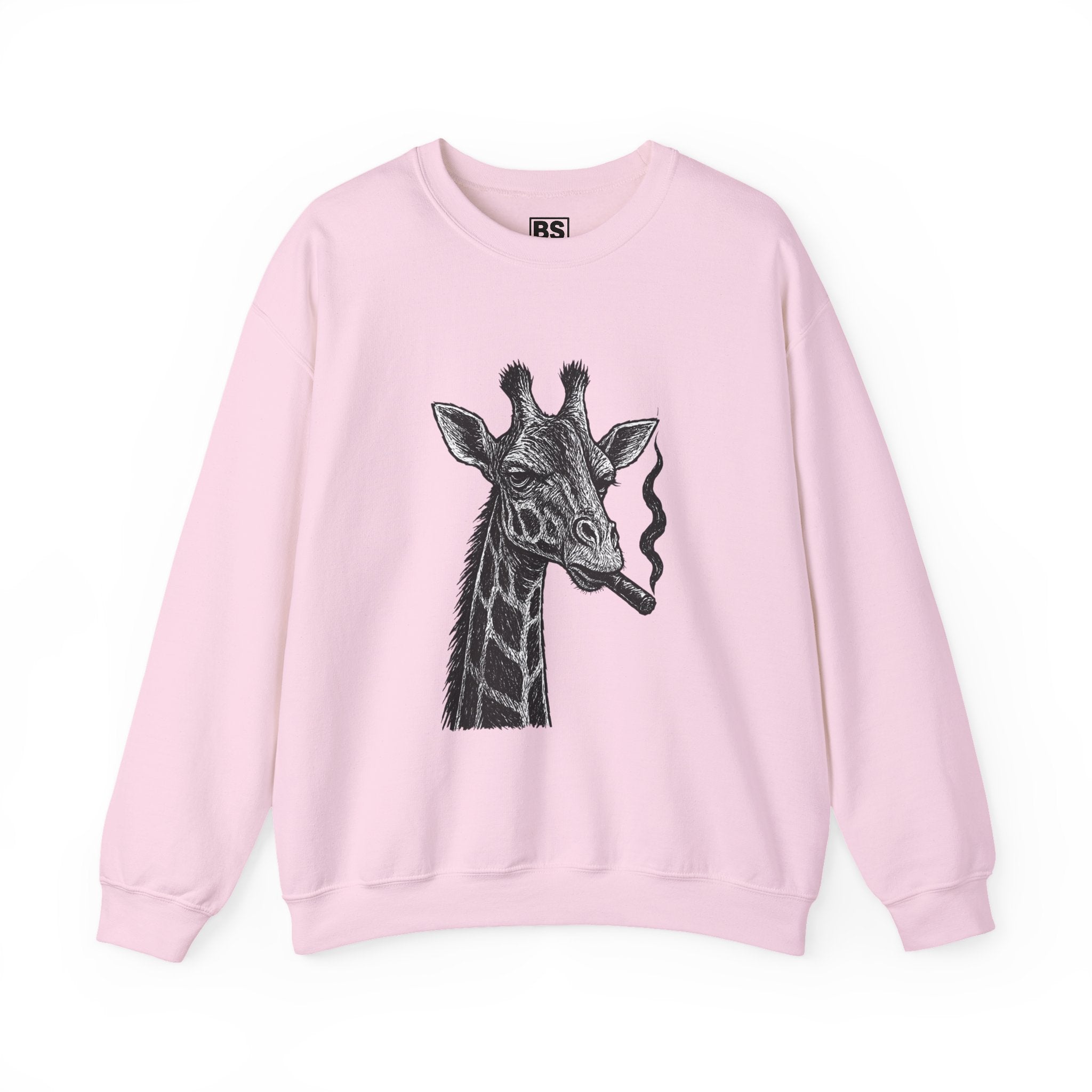Cool Giraffe Smoking Sweatshirt, Trendy Animal Lover Gift, Unisex Crewneck, Chill Vibe, Casual Wear